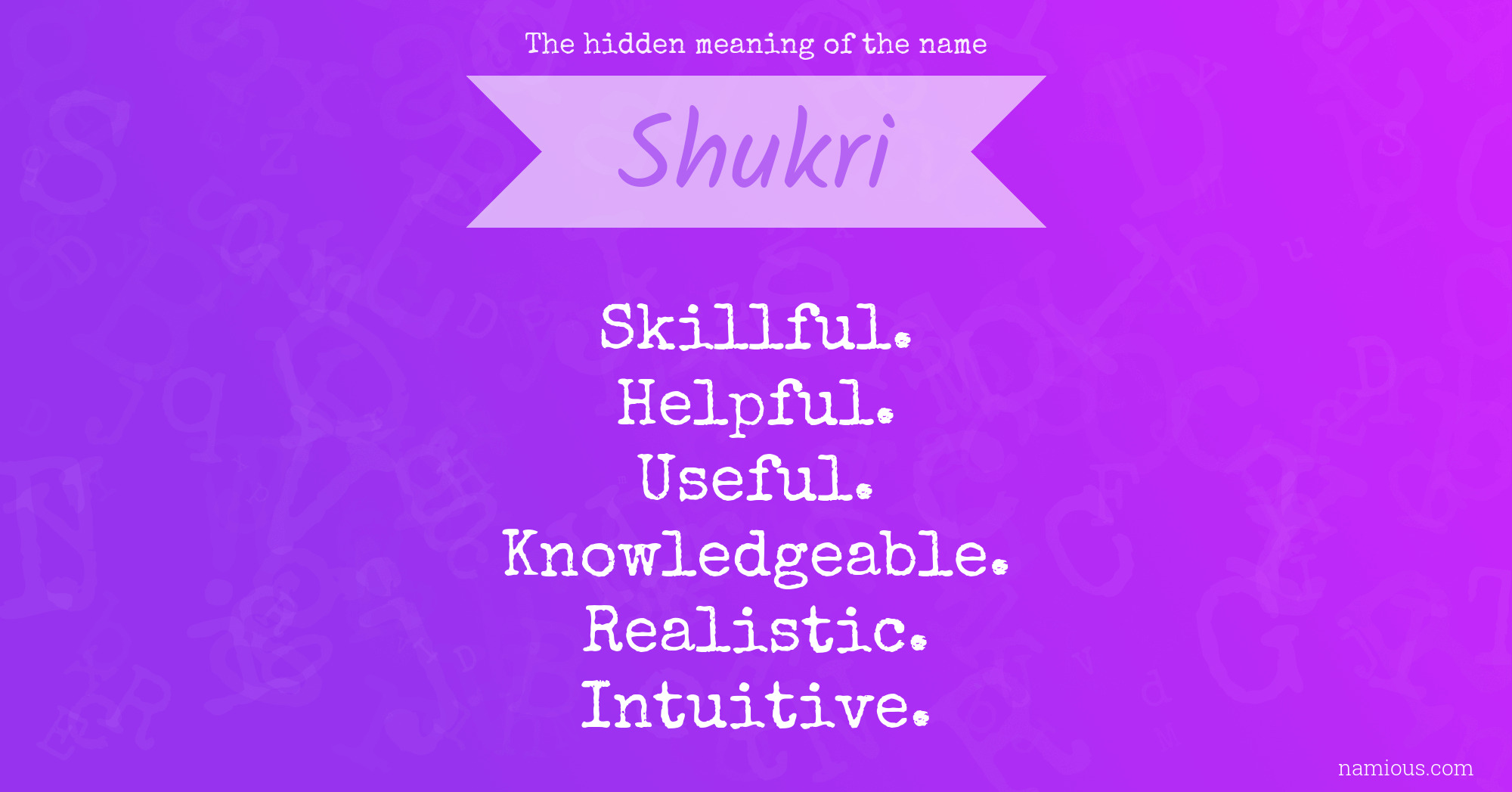 The hidden meaning of the name Shukri