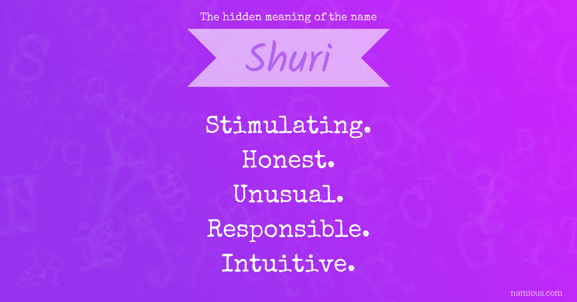 The hidden meaning of the name Shuri