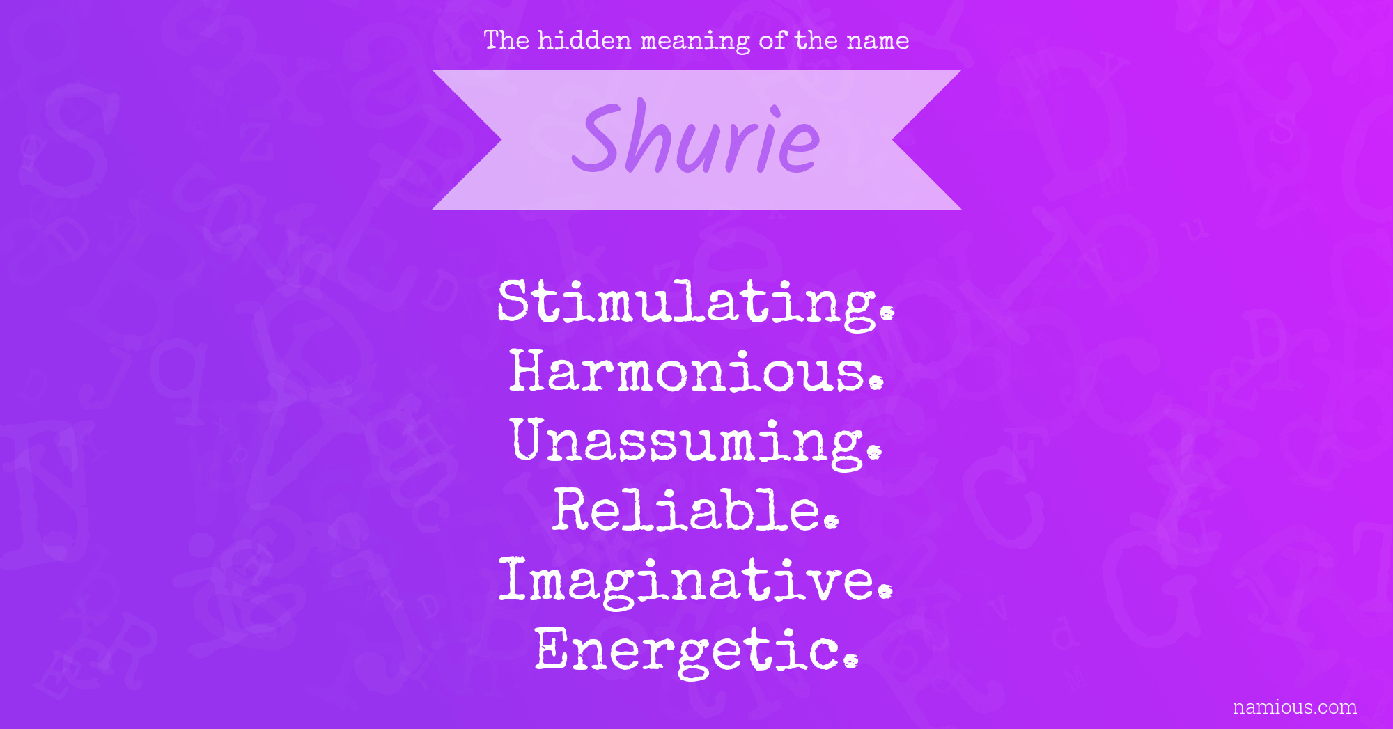 The hidden meaning of the name Shurie