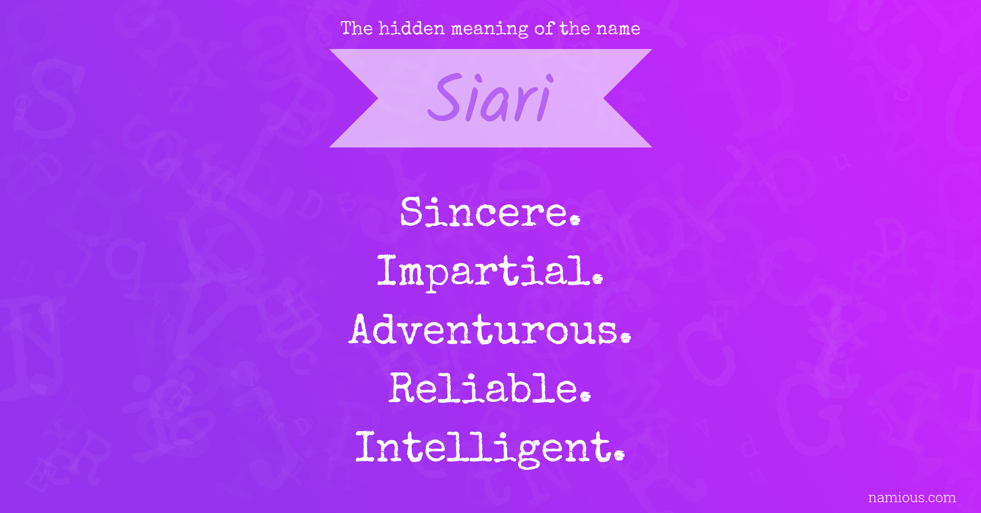 The hidden meaning of the name Siari