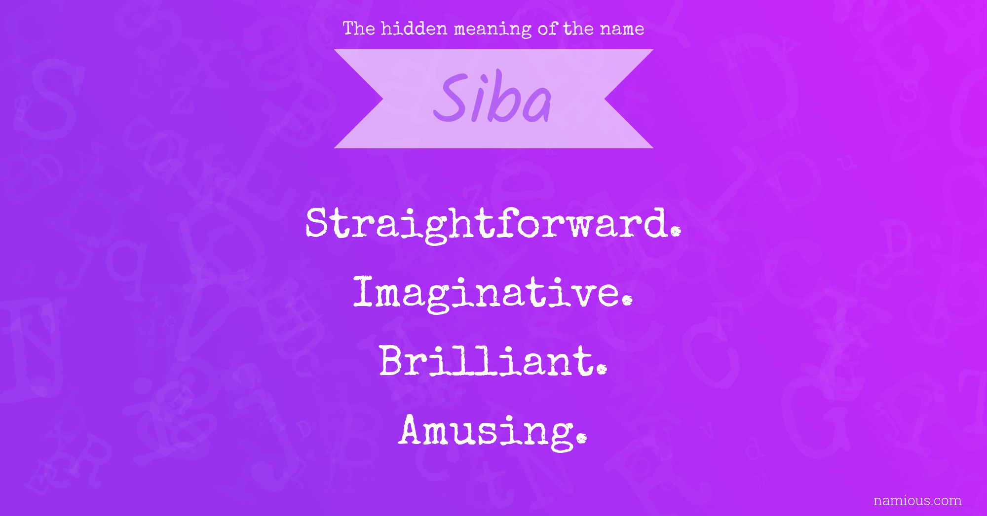 The hidden meaning of the name Siba