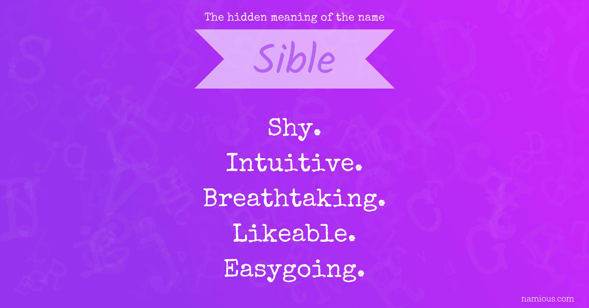 The hidden meaning of the name Sible