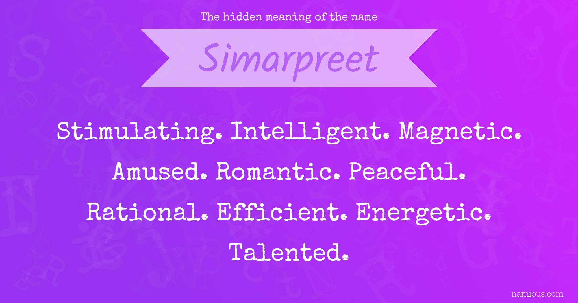 The hidden meaning of the name Simarpreet