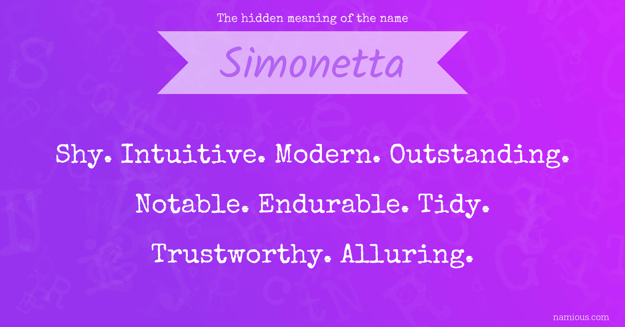 The hidden meaning of the name Simonetta