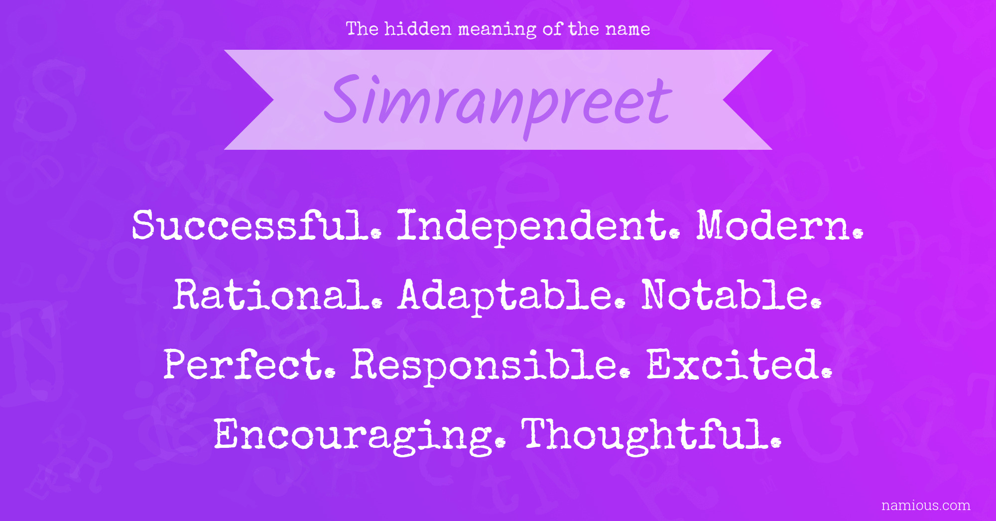 The hidden meaning of the name Simranpreet