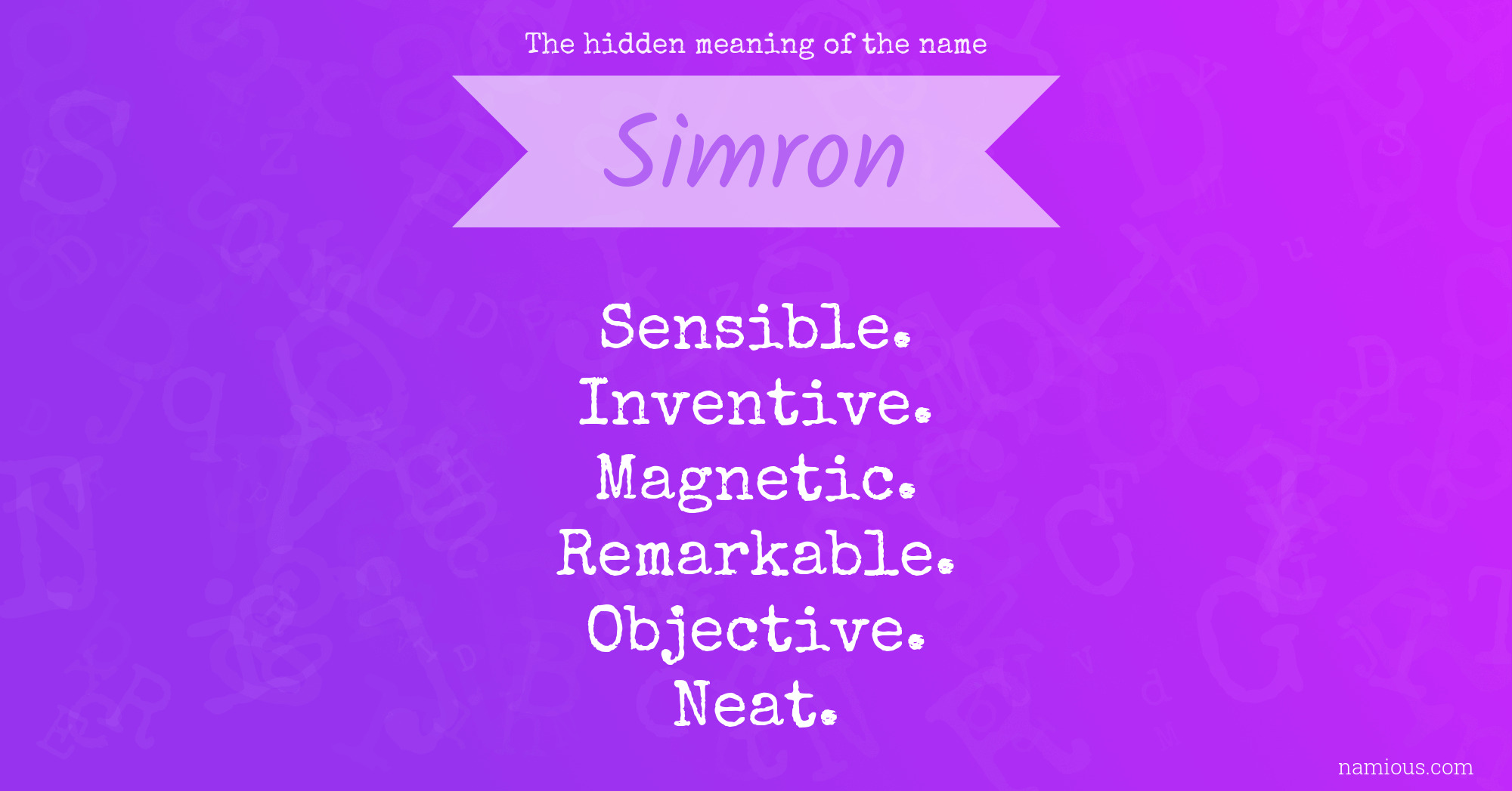 The hidden meaning of the name Simron