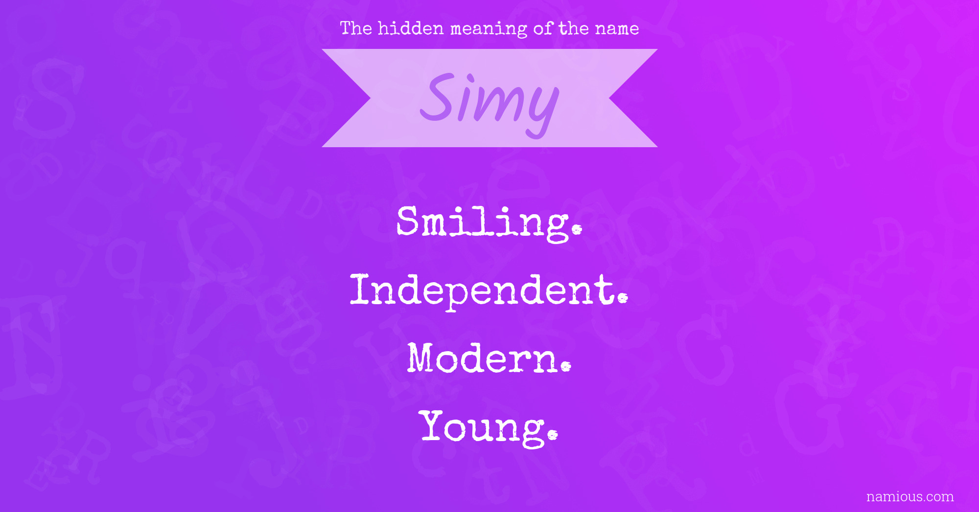 The hidden meaning of the name Simy