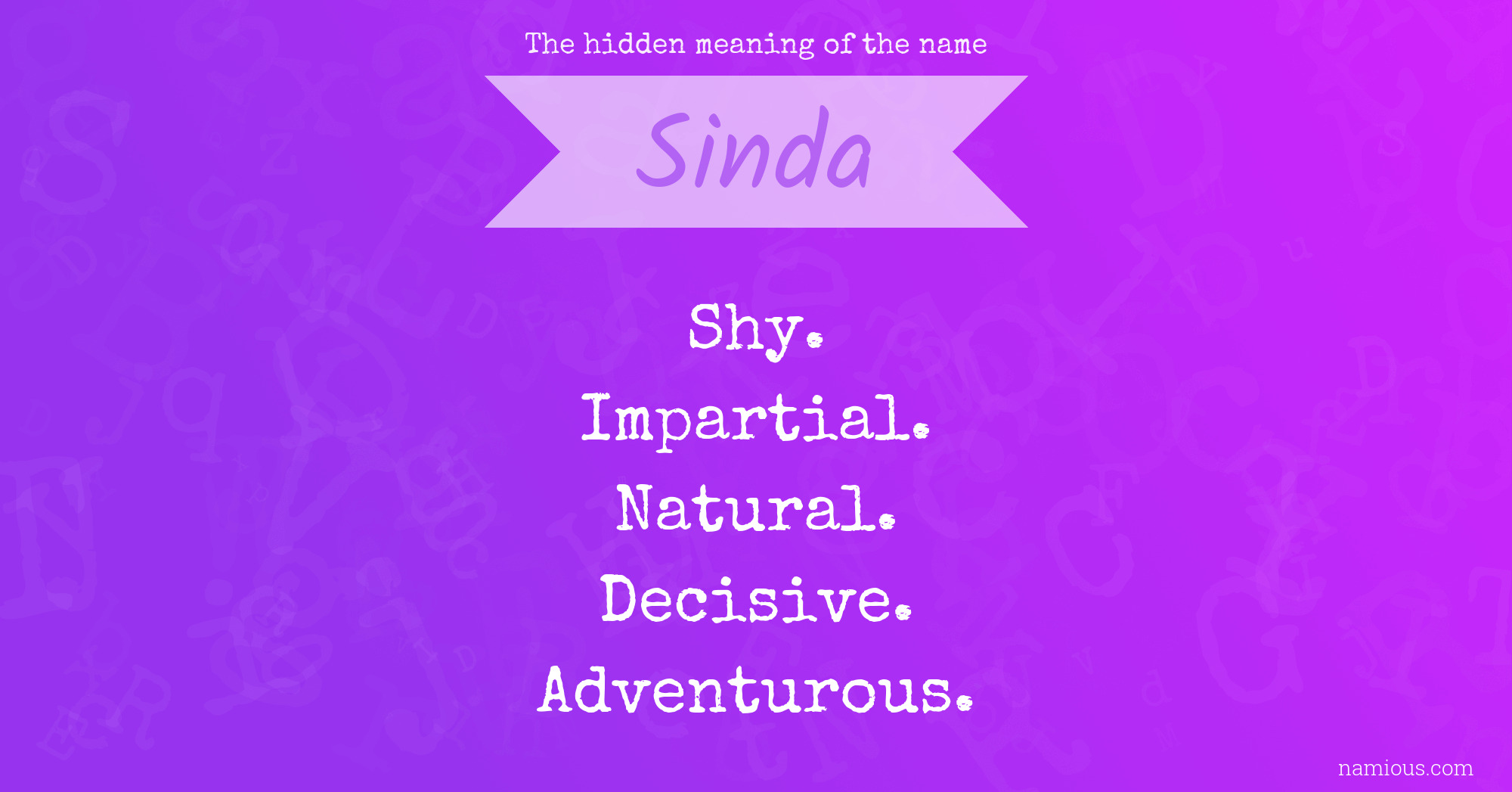 The hidden meaning of the name Sinda