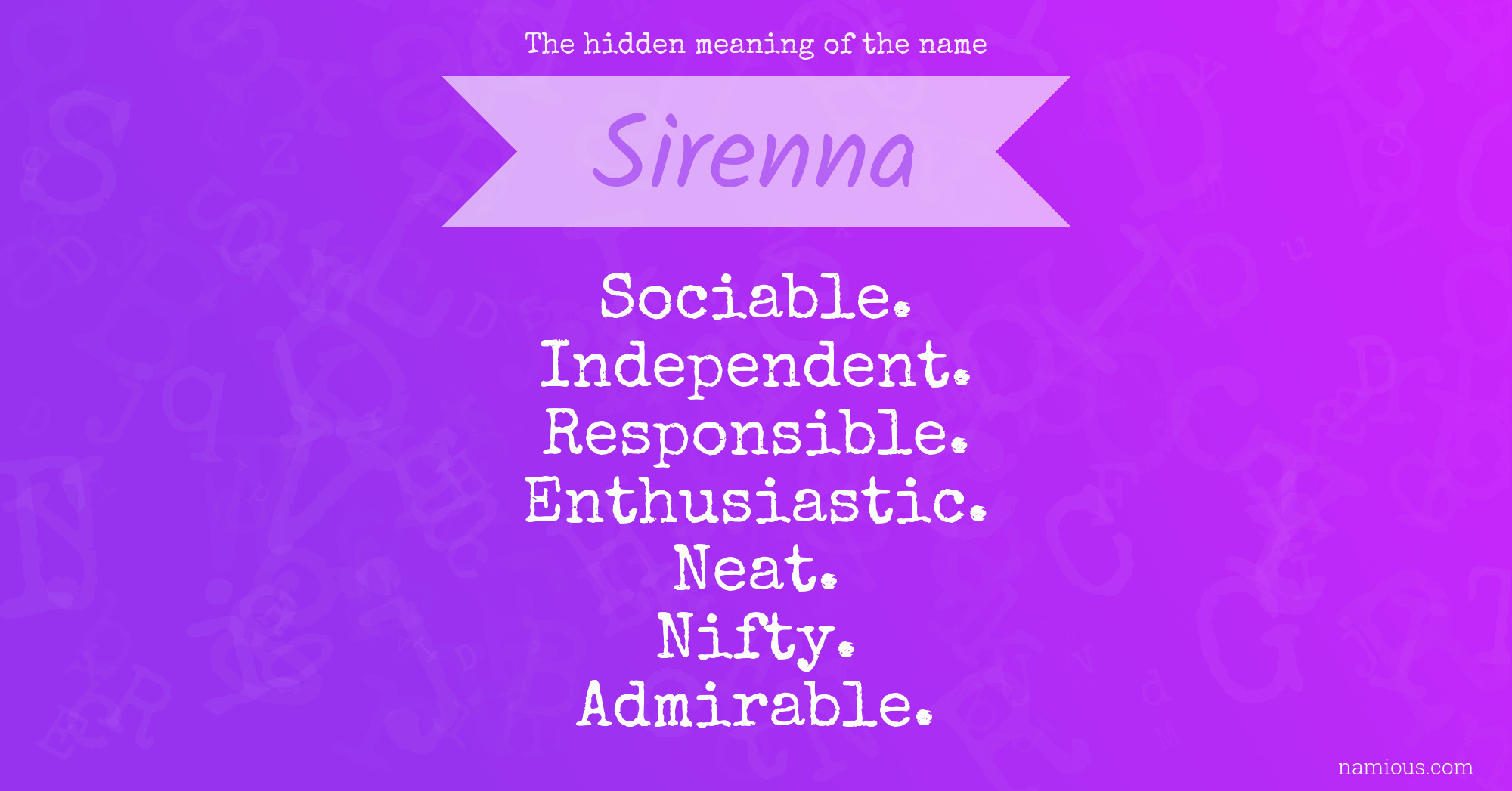 The hidden meaning of the name Sirenna