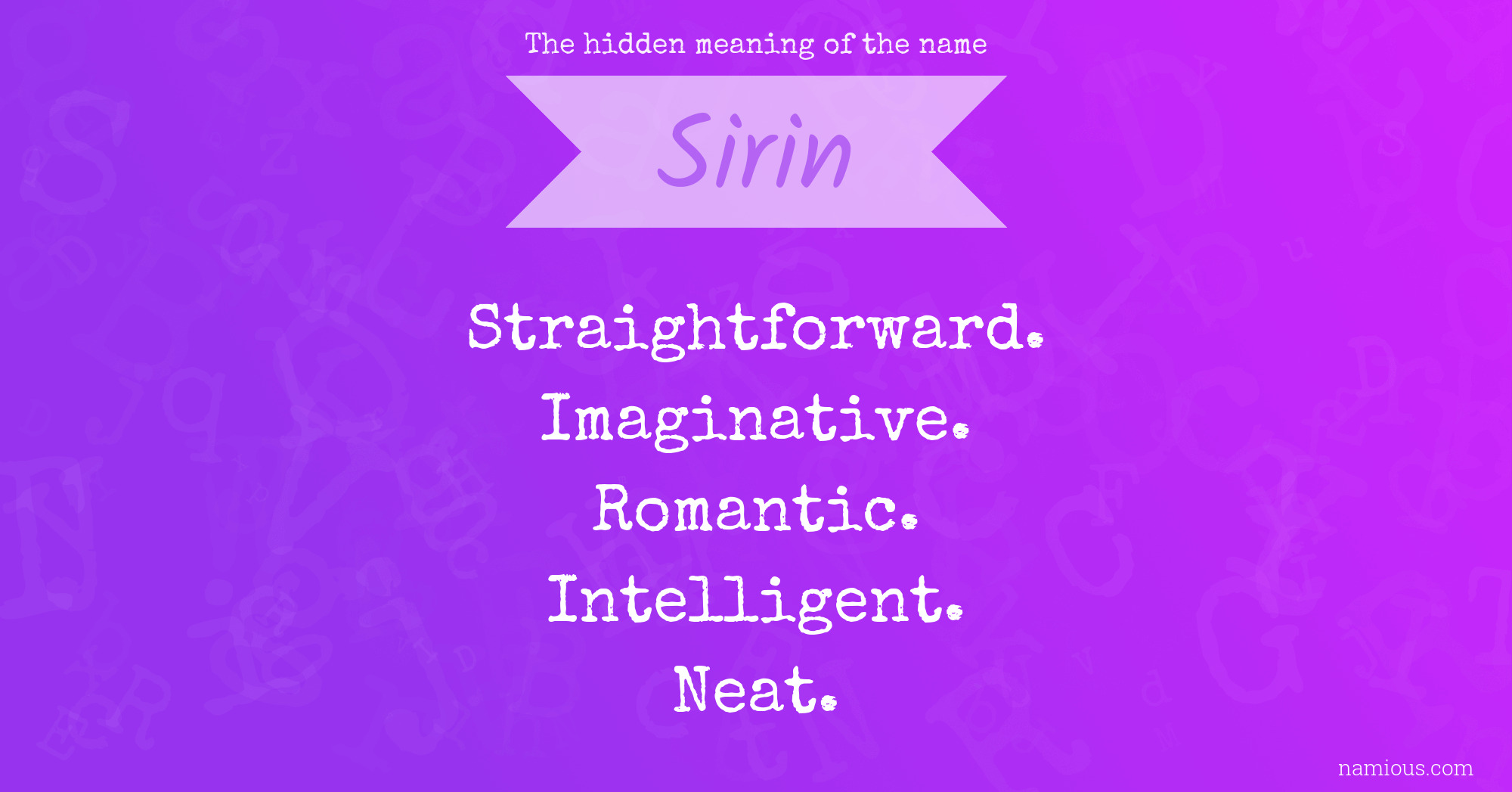 The hidden meaning of the name Sirin