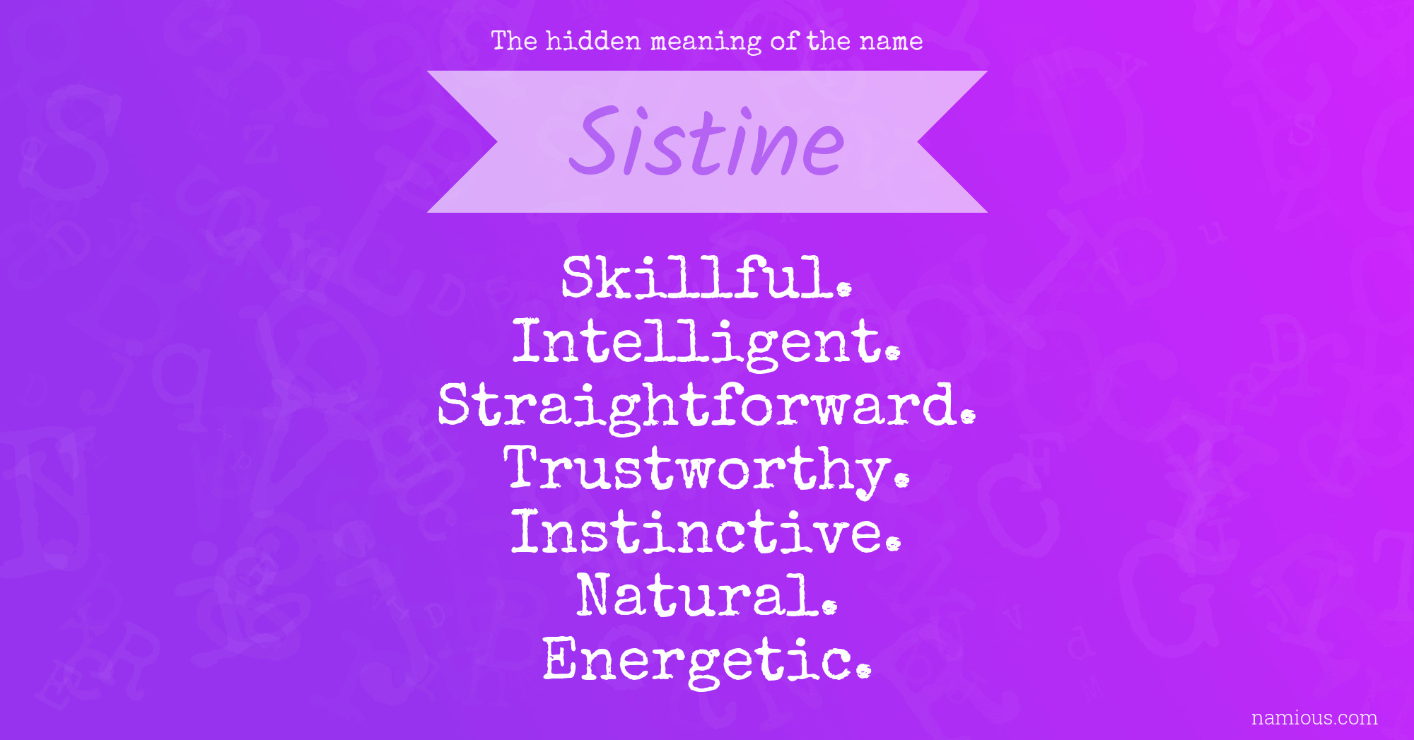 The hidden meaning of the name Sistine