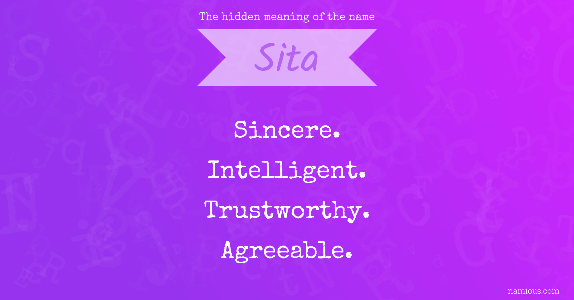 The hidden meaning of the name Sita