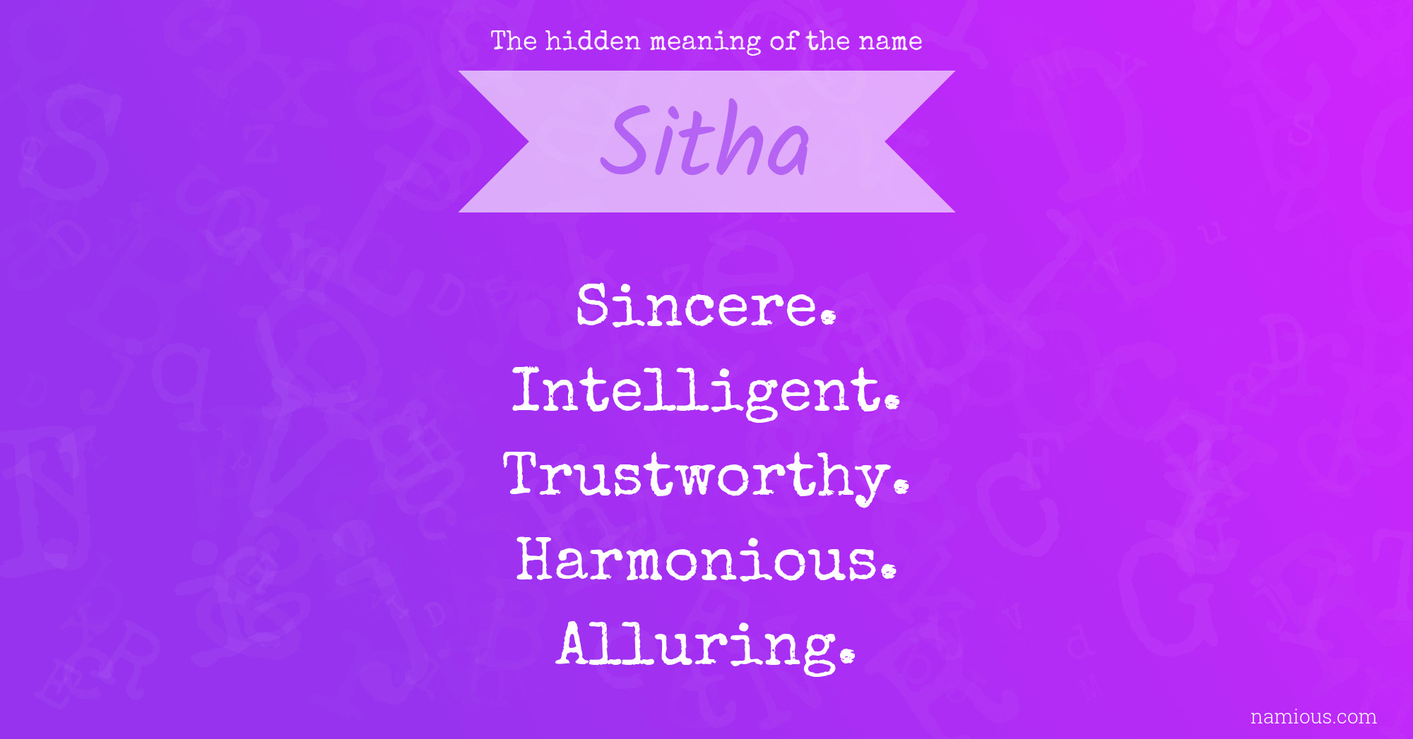 The hidden meaning of the name Sitha