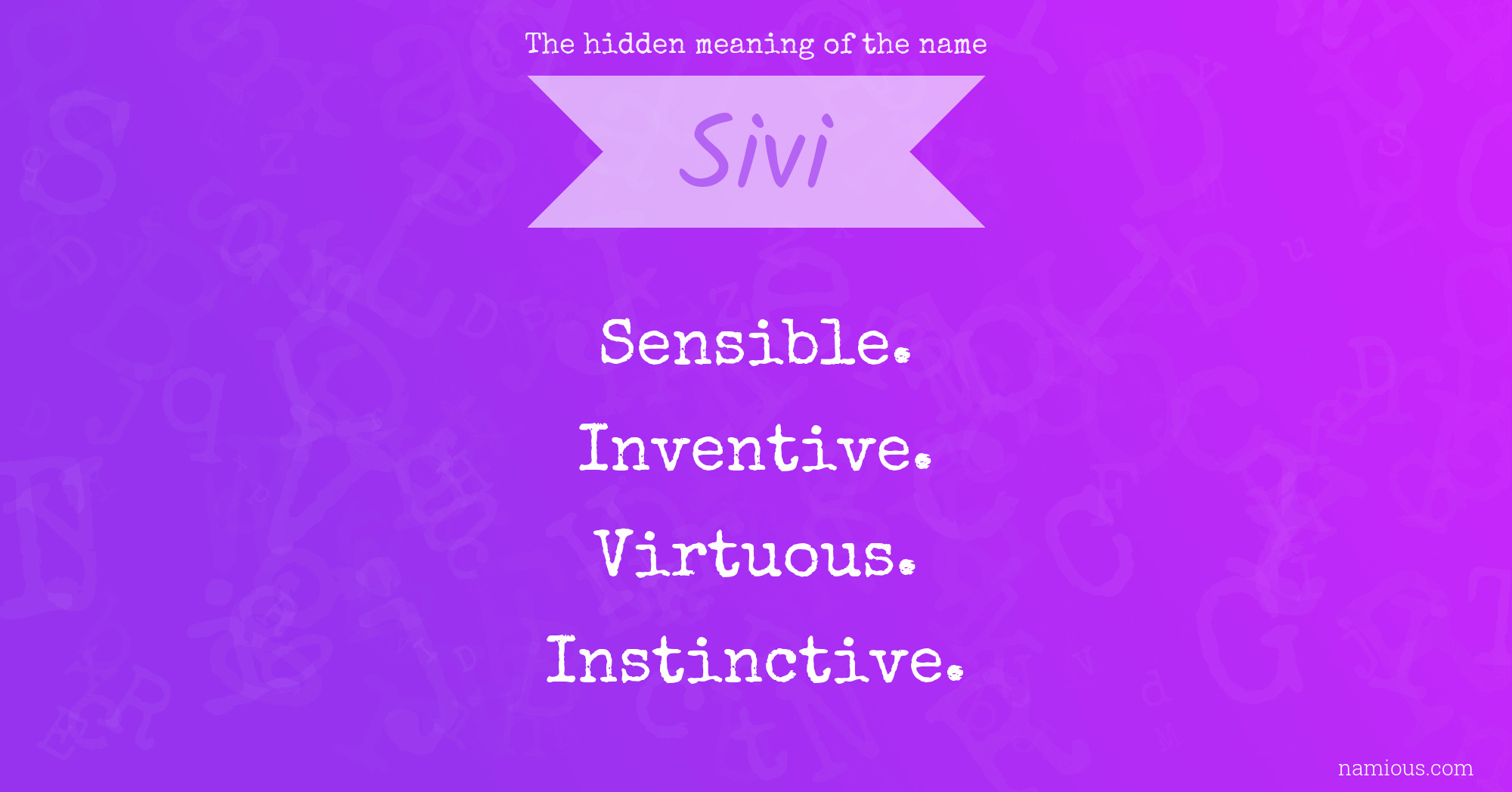 The hidden meaning of the name Sivi