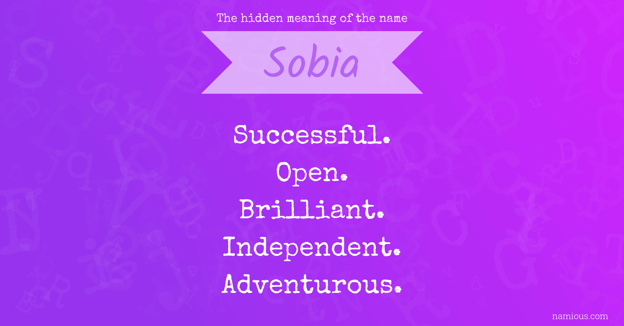 The hidden meaning of the name Sobia