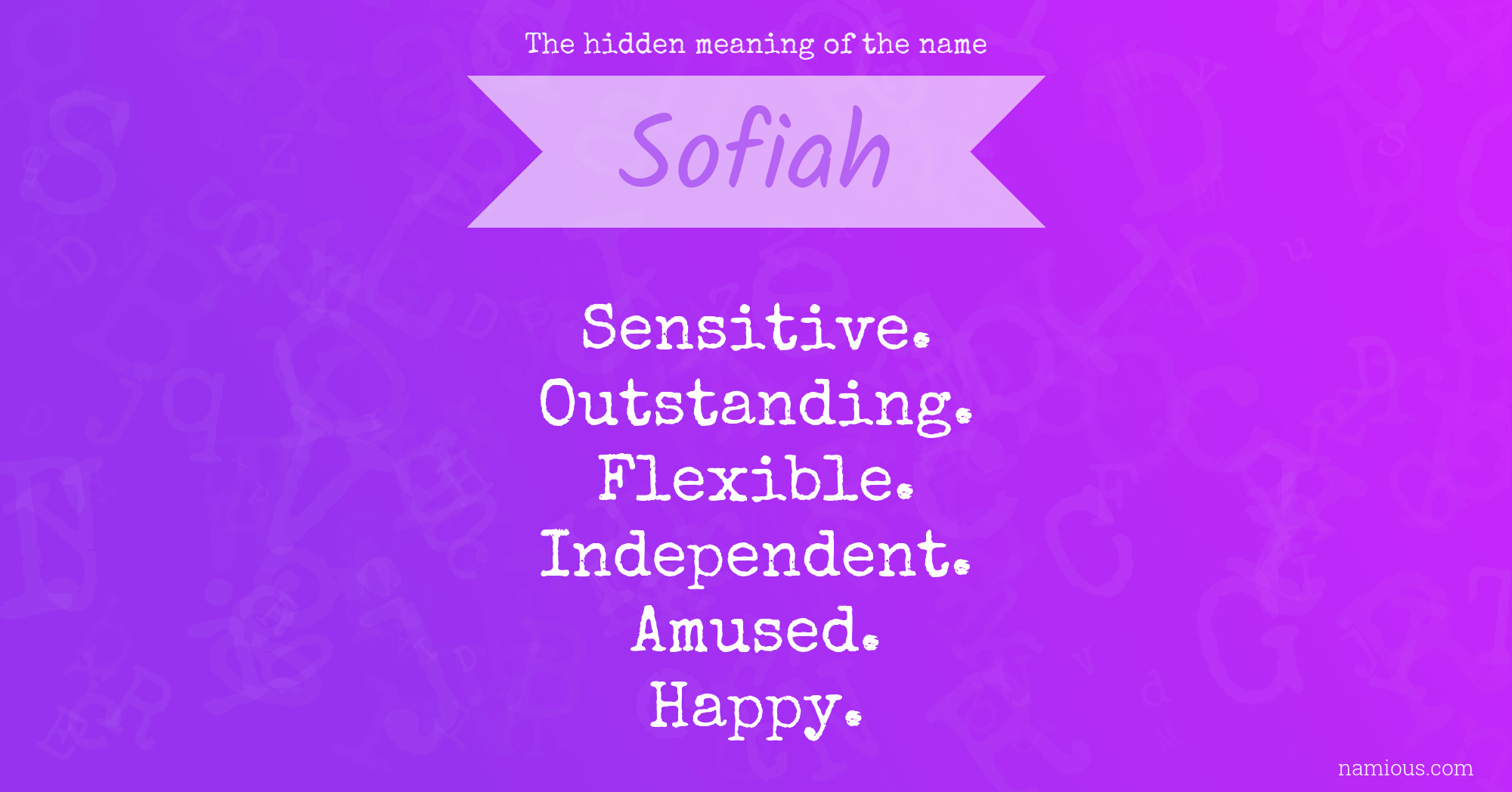 The hidden meaning of the name Sofiah