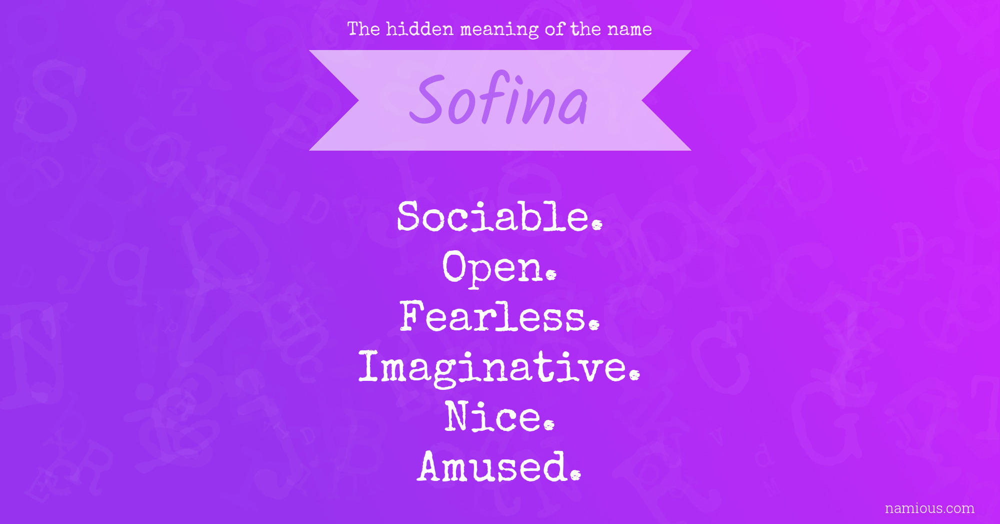 The hidden meaning of the name Sofina