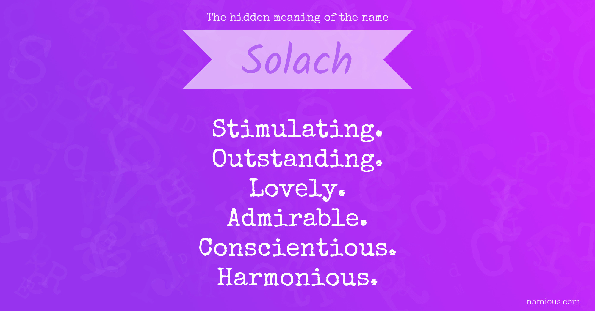 The hidden meaning of the name Solach