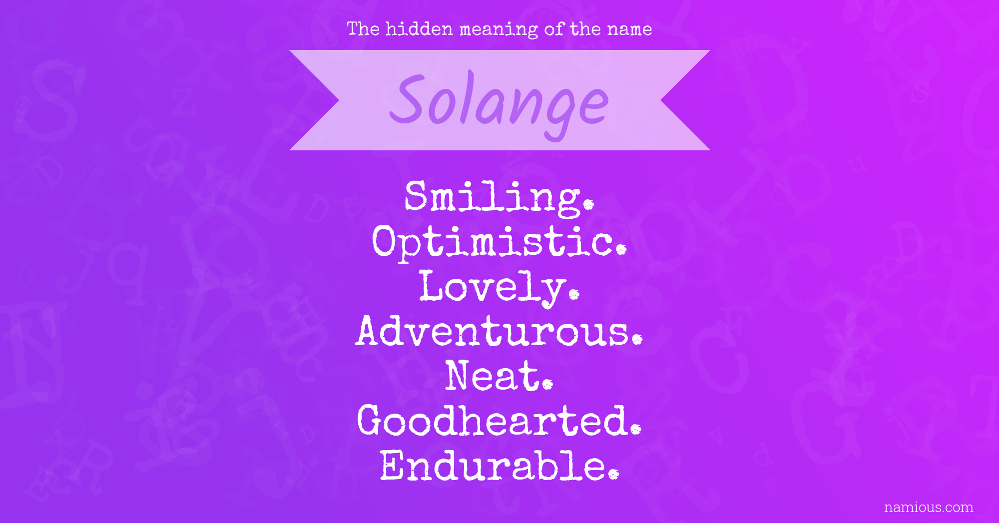 The hidden meaning of the name Solange