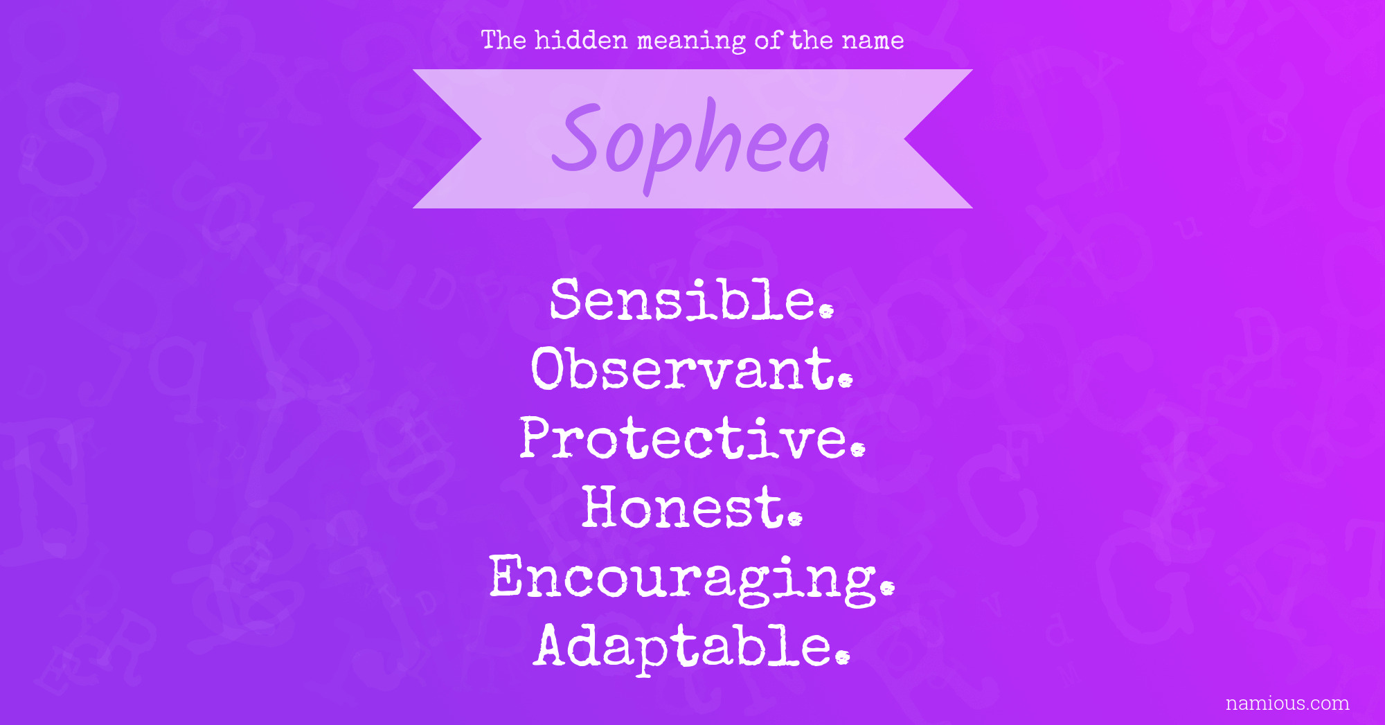 The hidden meaning of the name Sophea