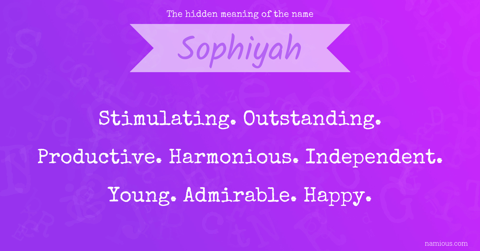 The hidden meaning of the name Sophiyah