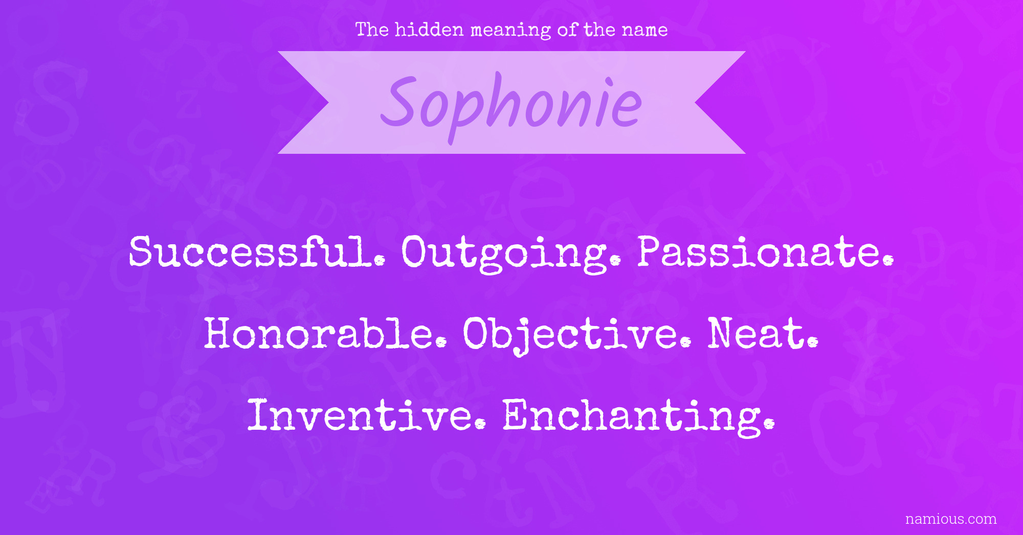 The hidden meaning of the name Sophonie