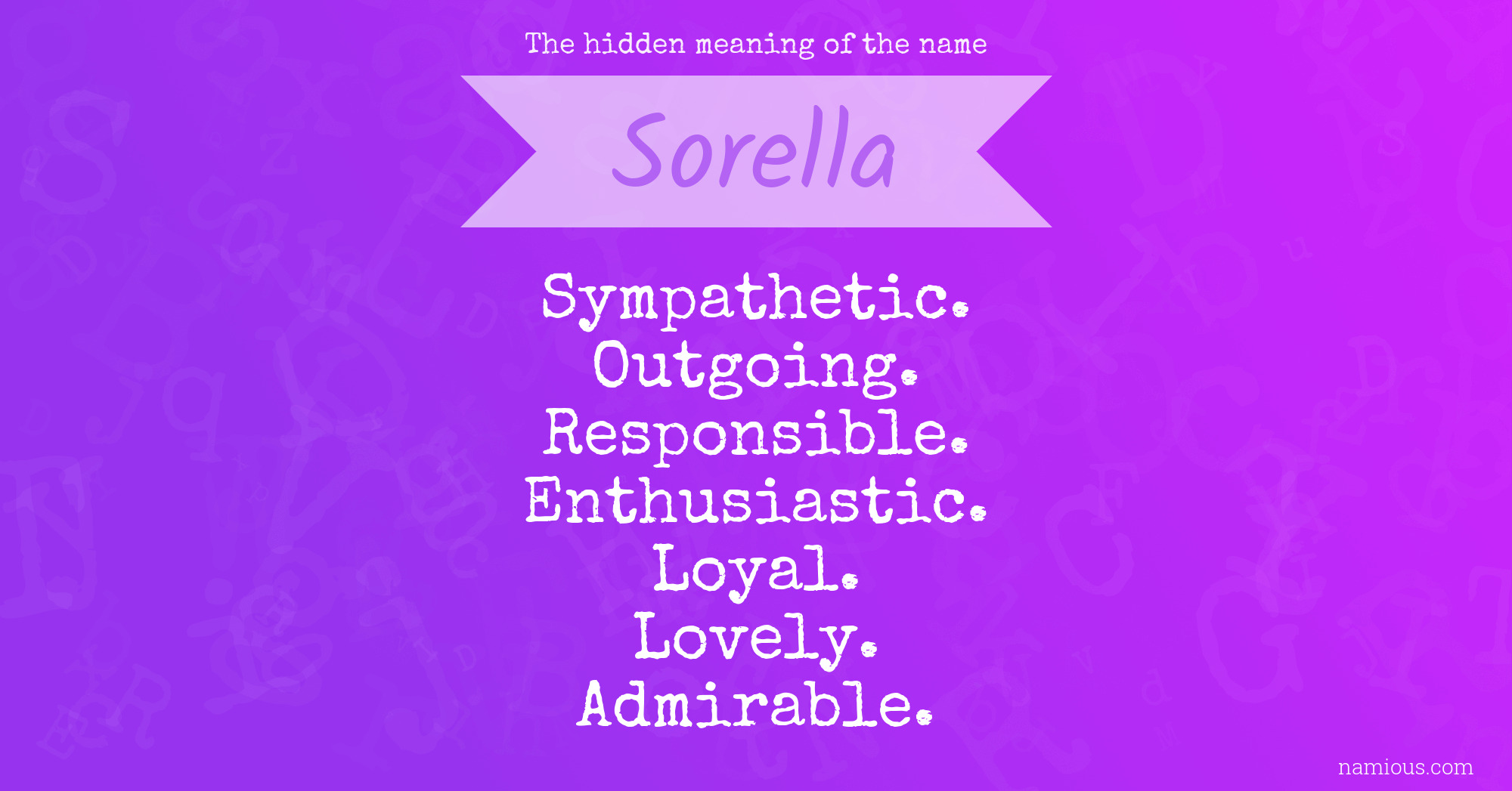 The hidden meaning of the name Sorella