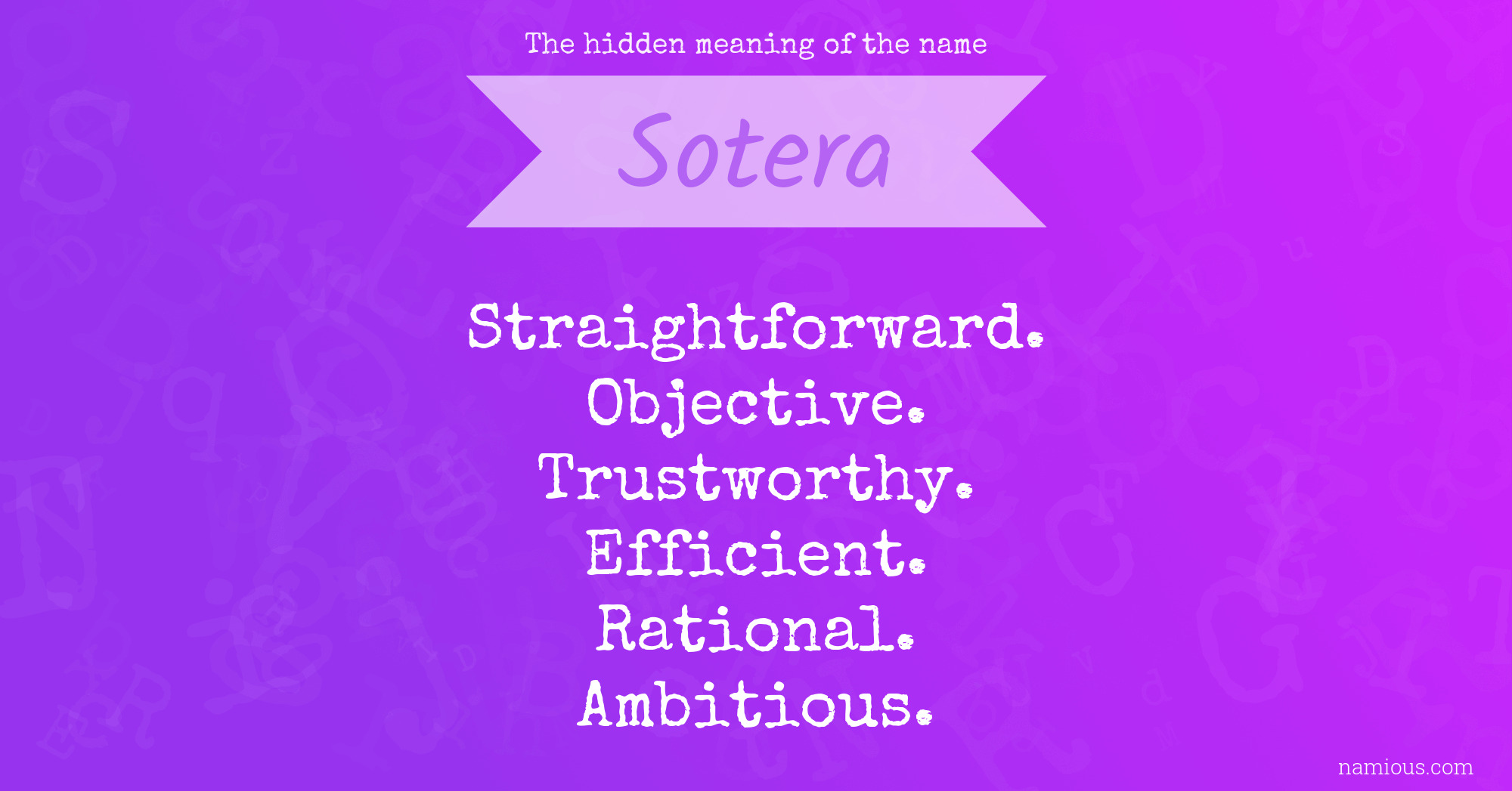 The hidden meaning of the name Sotera