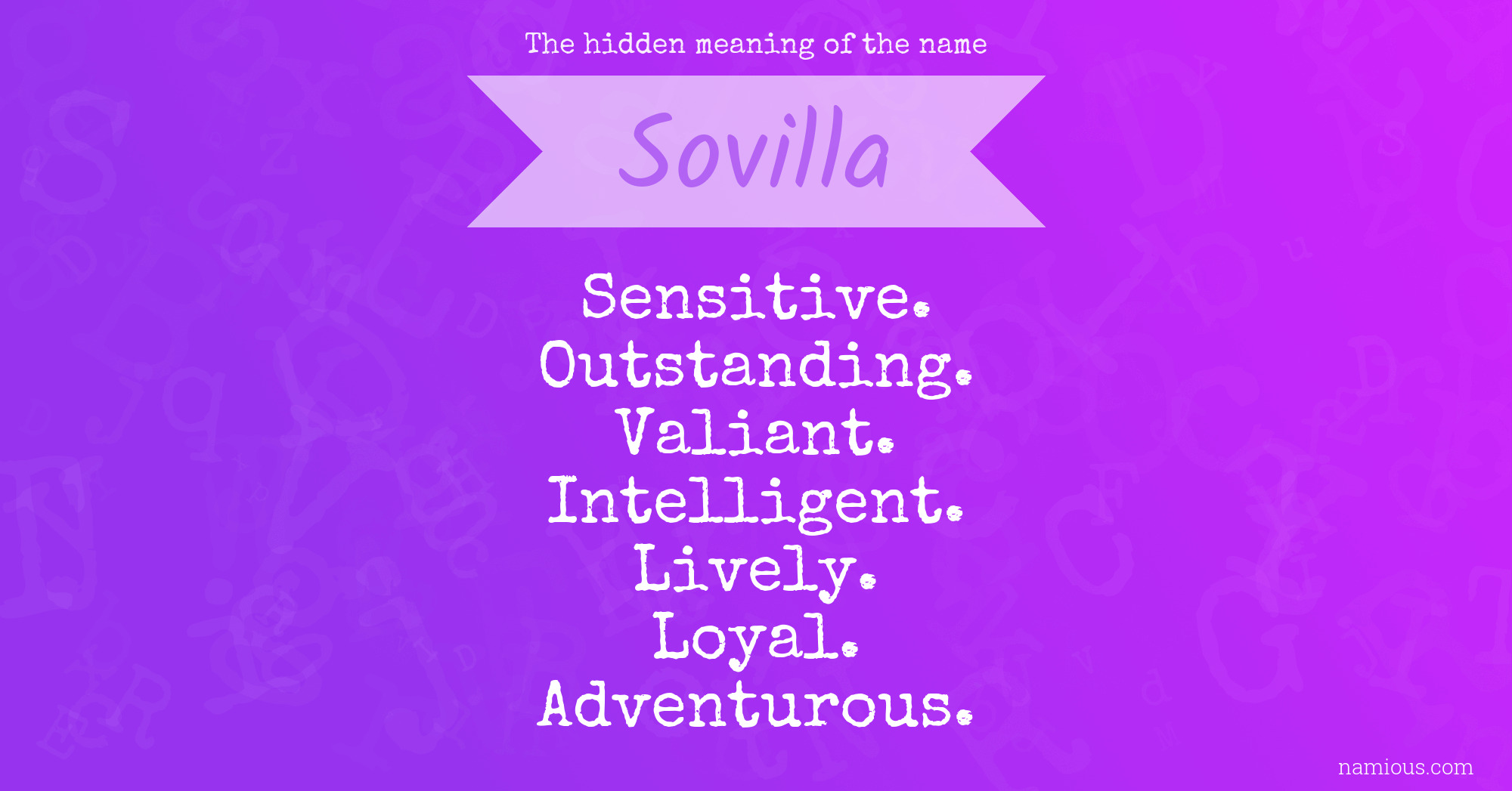 The hidden meaning of the name Sovilla