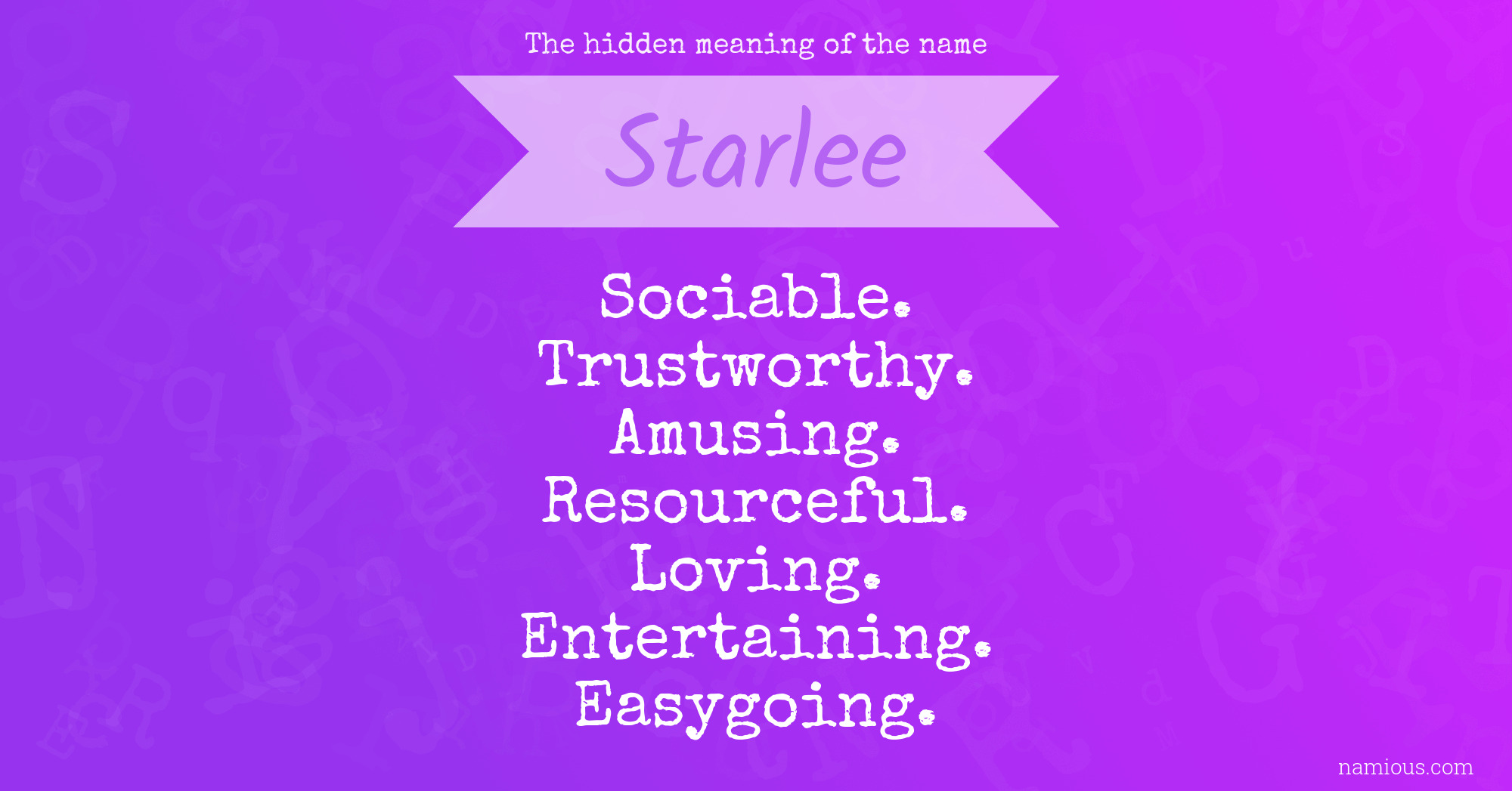 The hidden meaning of the name Starlee