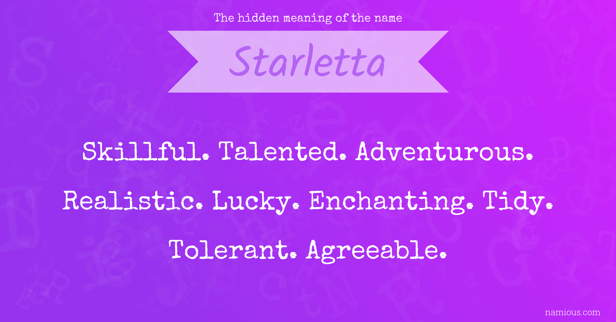 The hidden meaning of the name Starletta