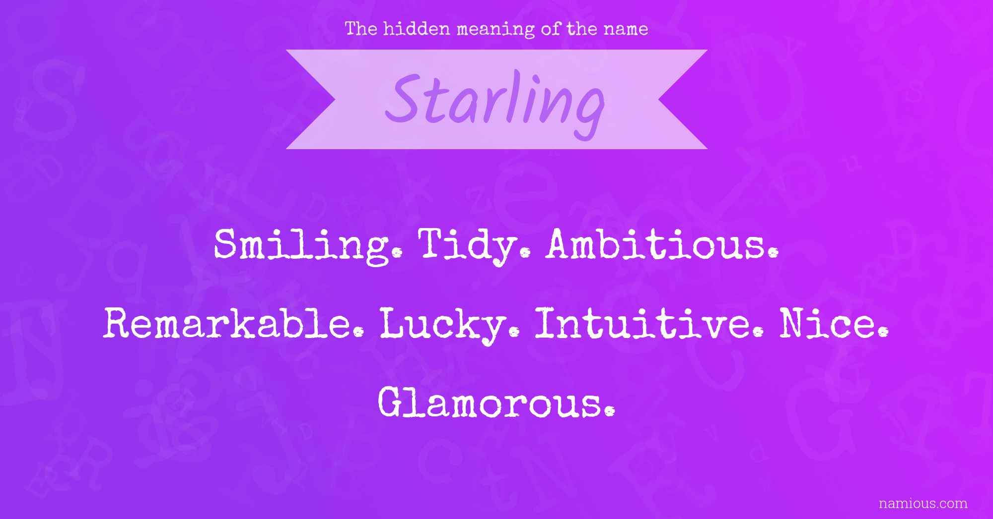 The hidden meaning of the name Starling