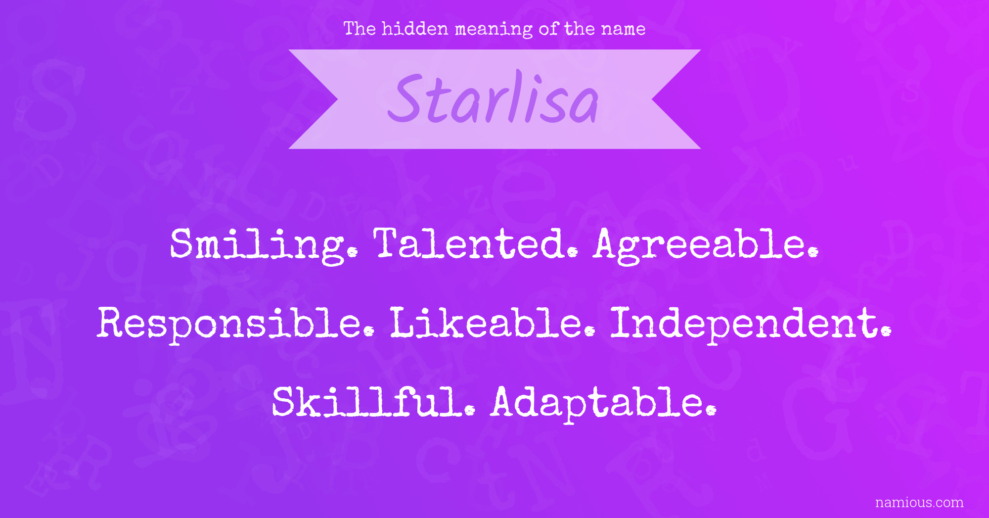 The hidden meaning of the name Starlisa