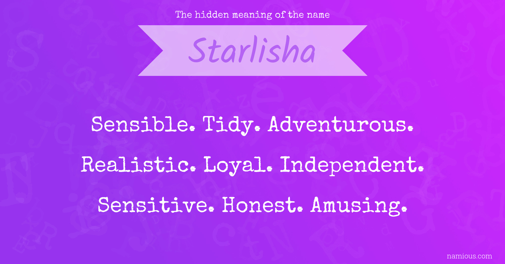 The hidden meaning of the name Starlisha