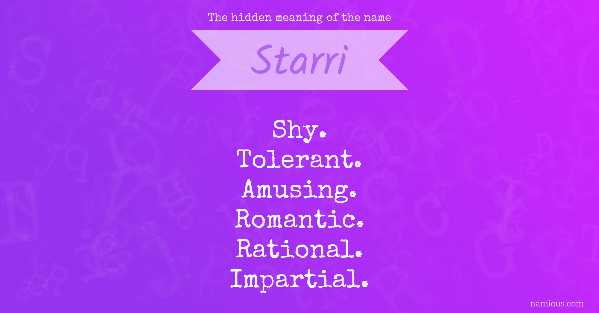 The hidden meaning of the name Starri