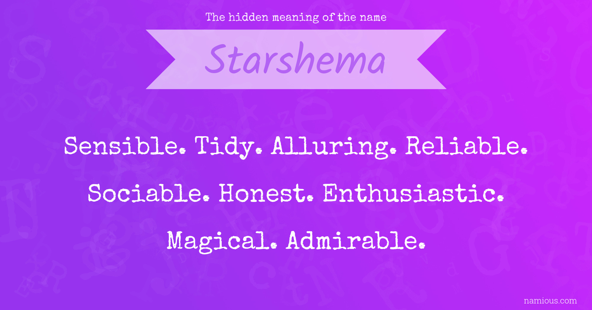 The hidden meaning of the name Starshema