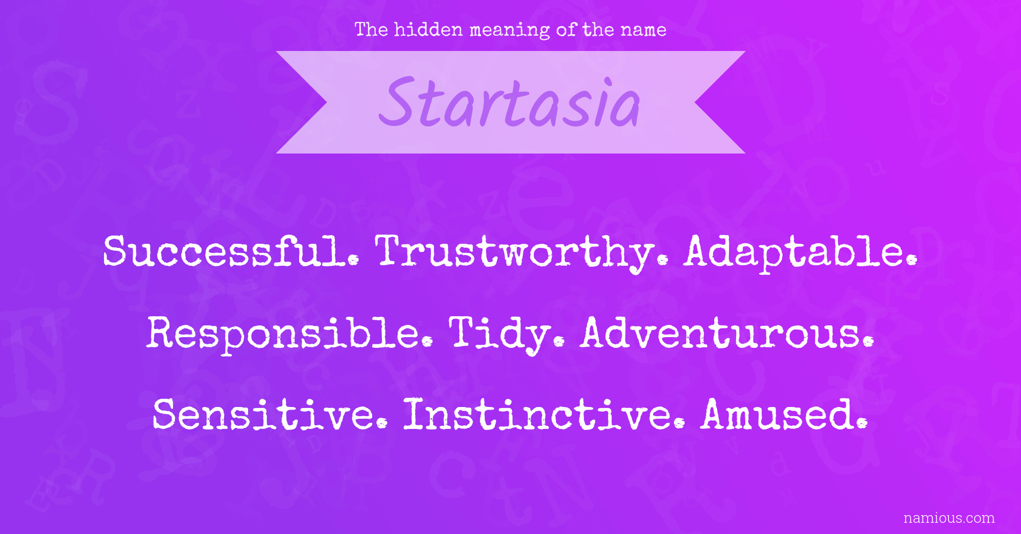 The hidden meaning of the name Startasia