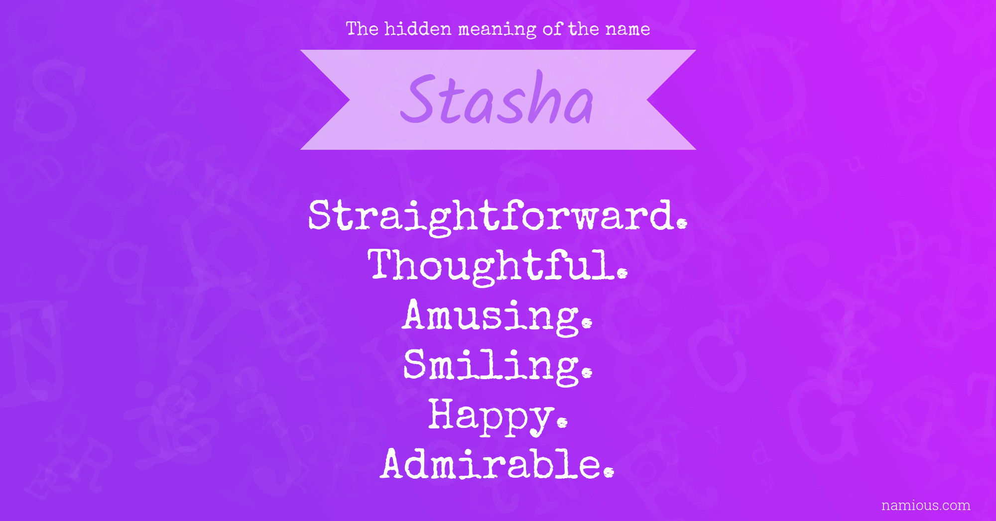 The hidden meaning of the name Stasha