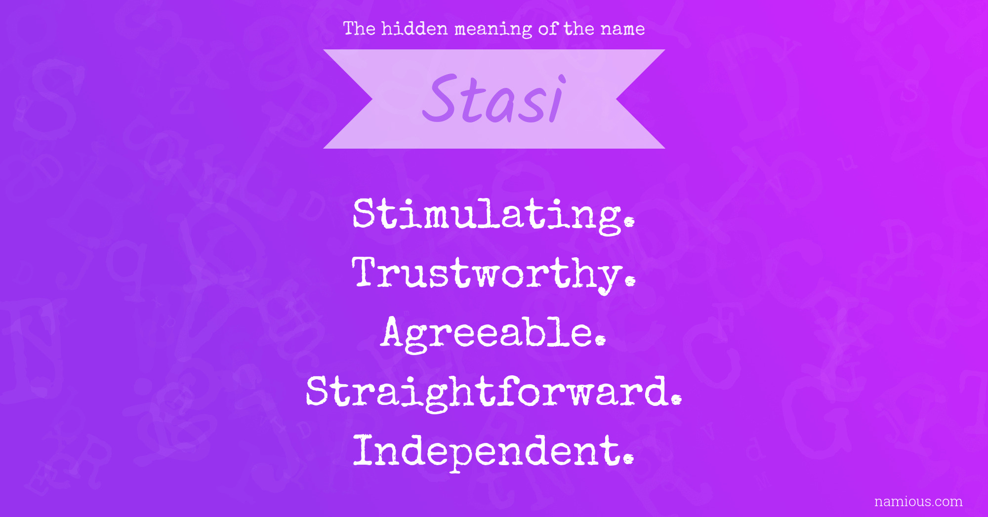 The hidden meaning of the name Stasi