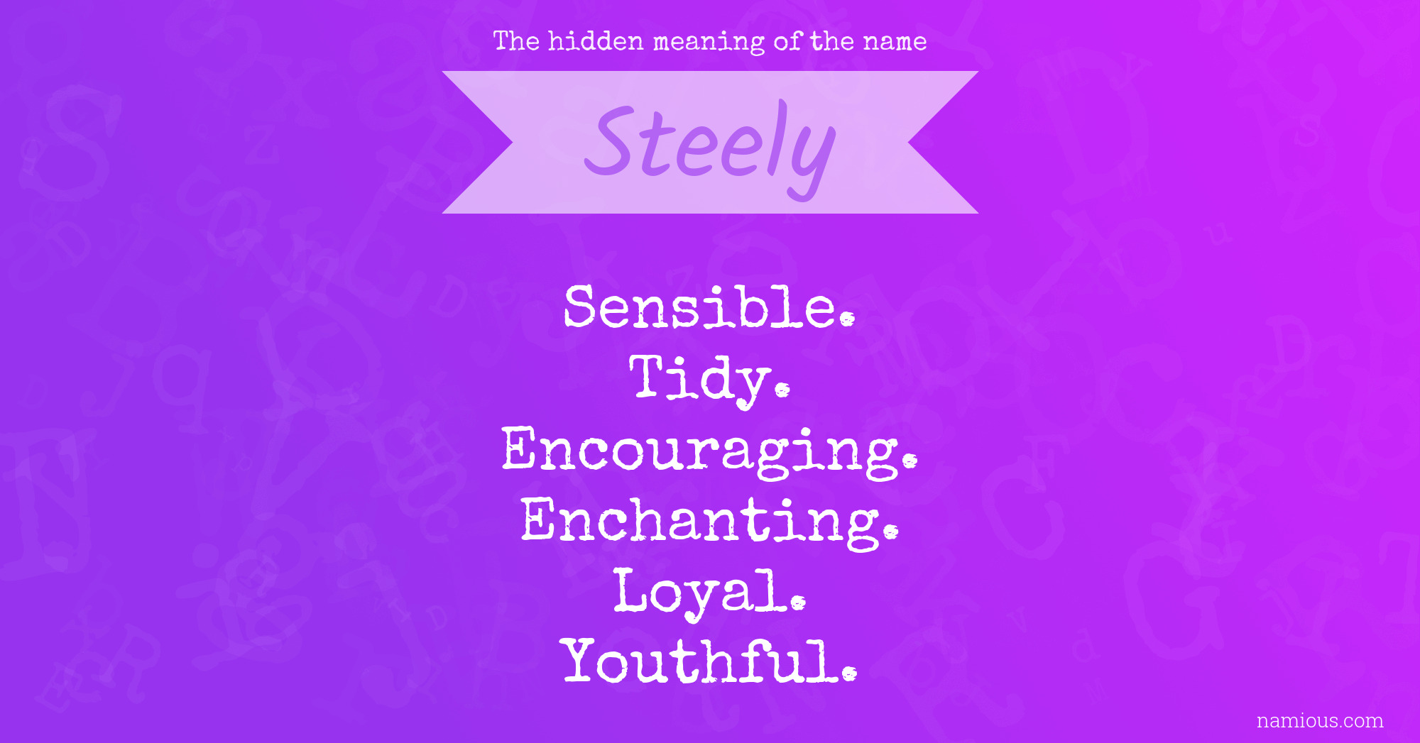 The hidden meaning of the name Steely