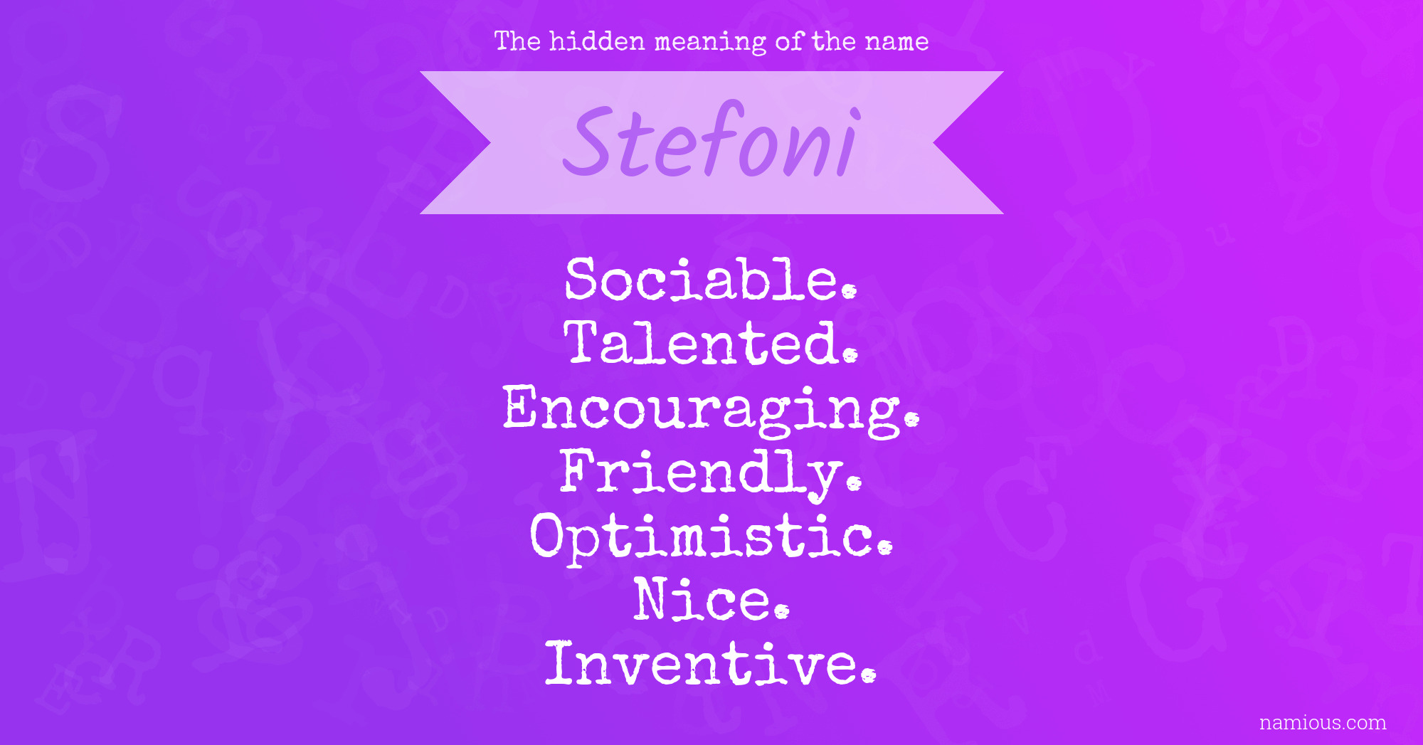 The hidden meaning of the name Stefoni