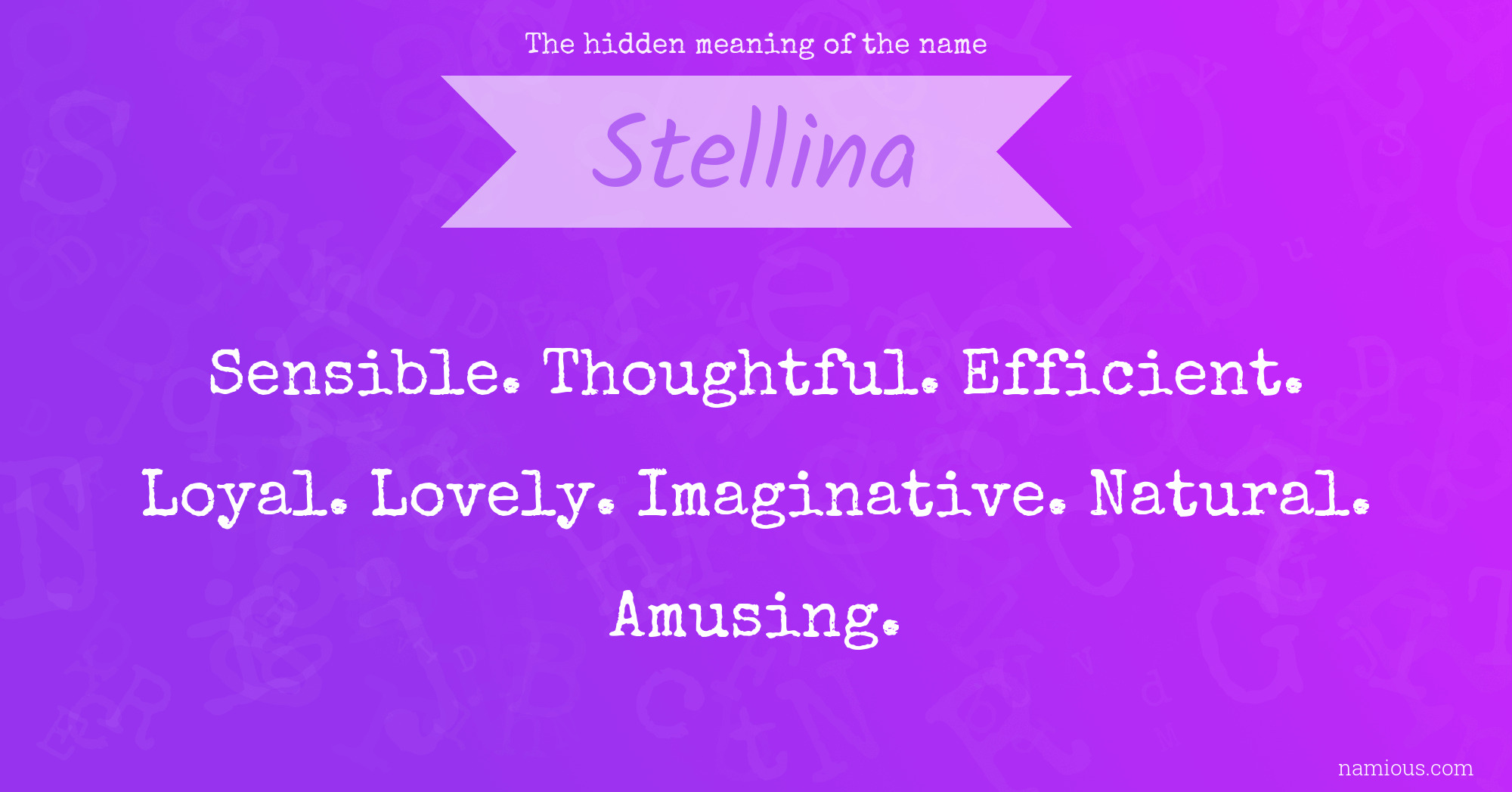 The hidden meaning of the name Stellina