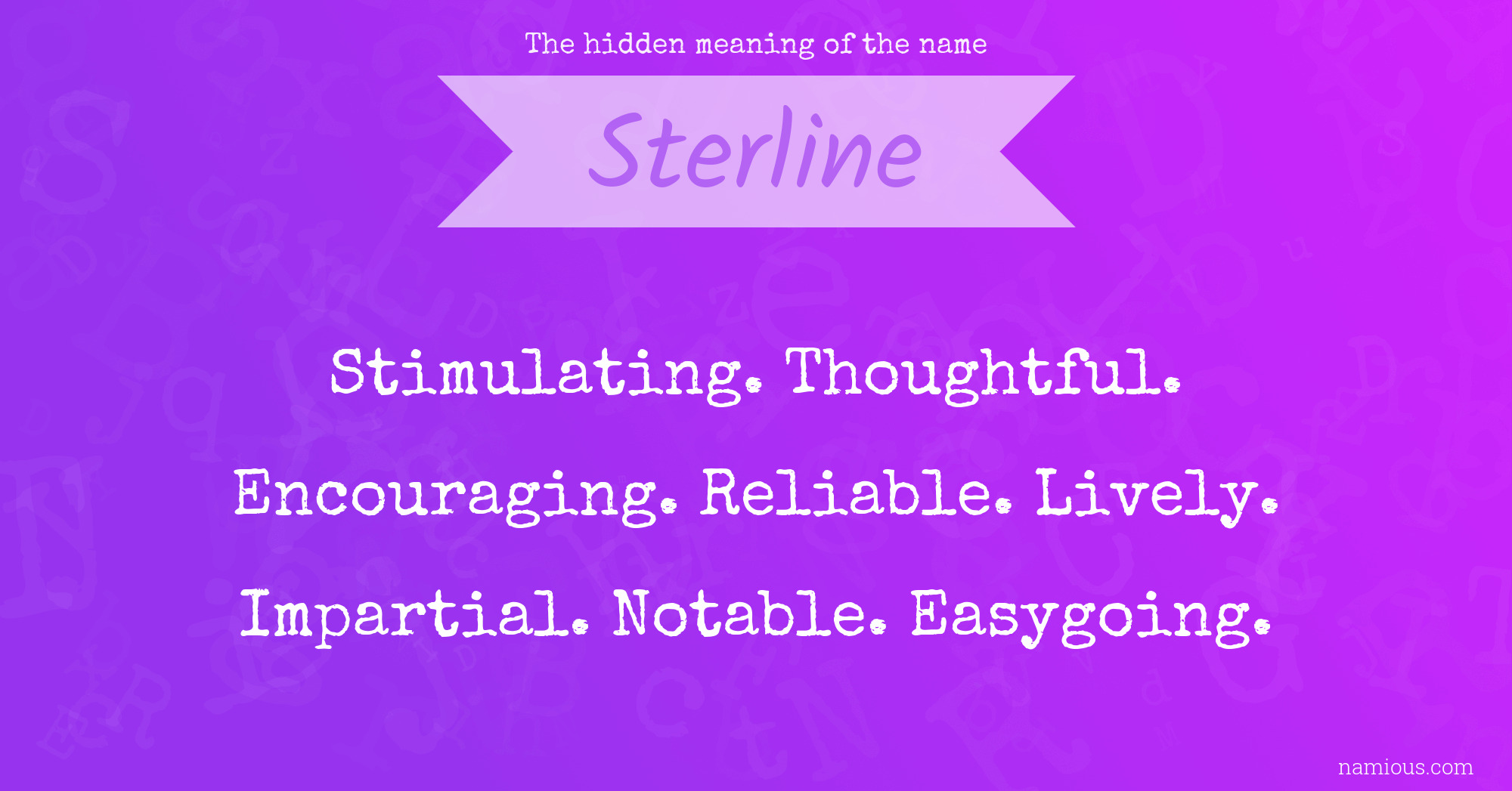 The hidden meaning of the name Sterline