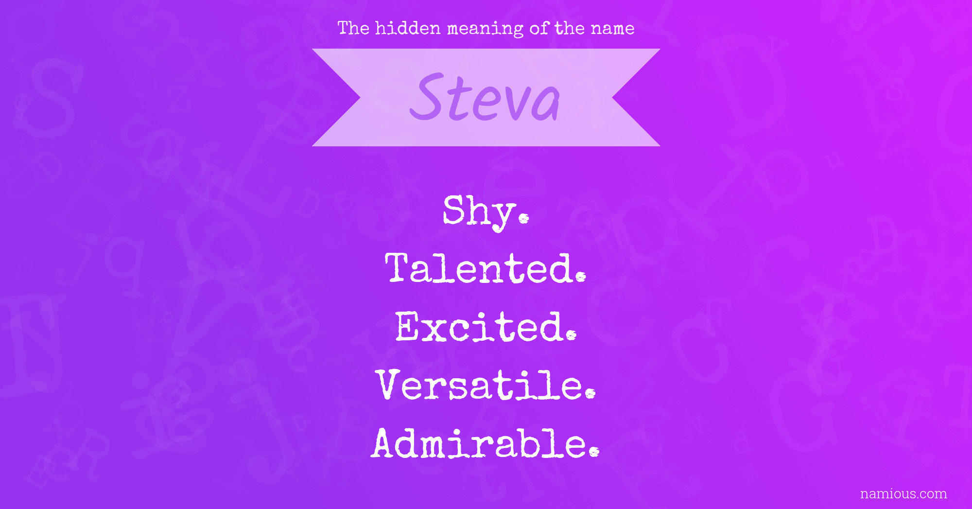 The hidden meaning of the name Steva