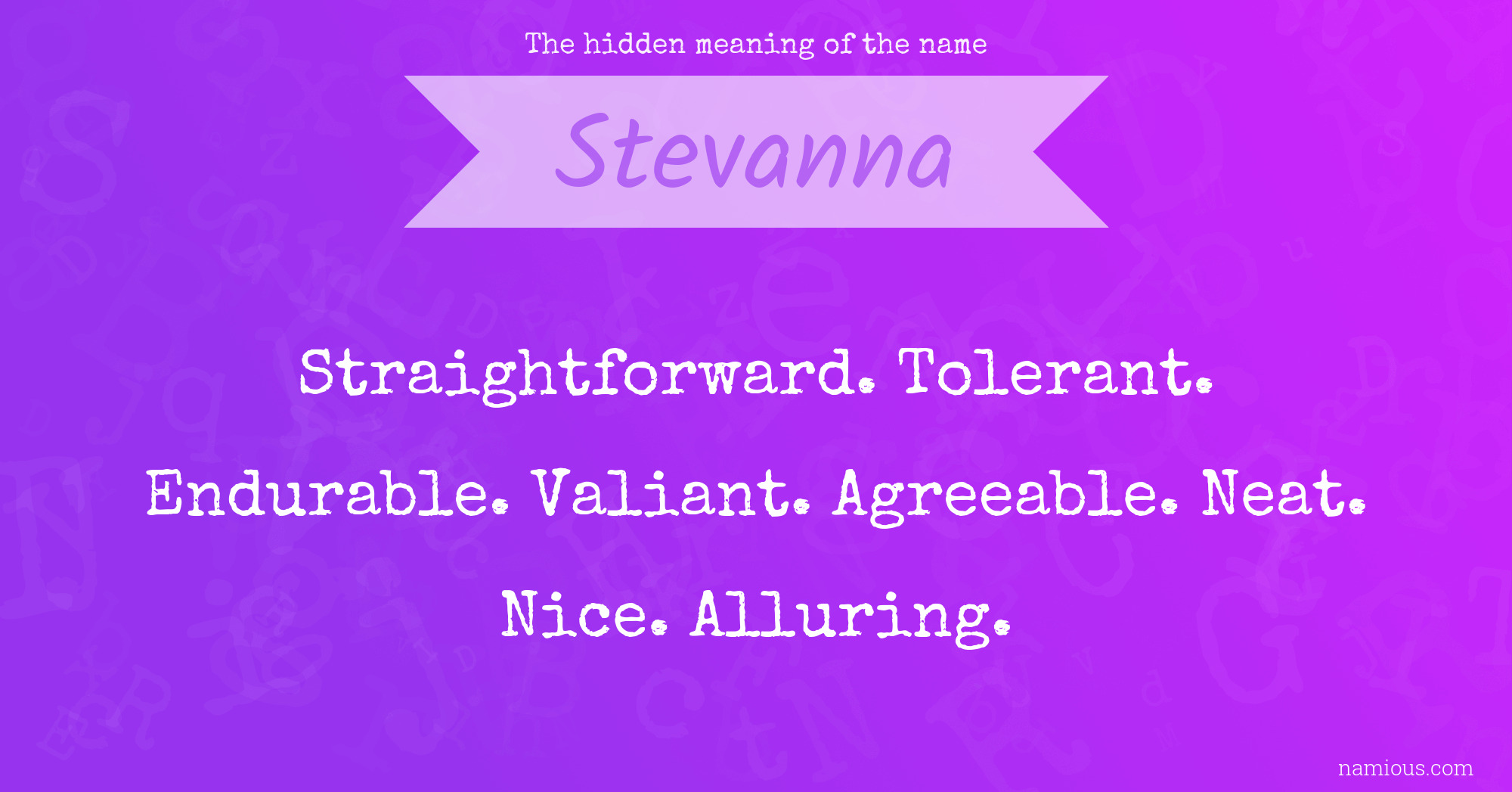 The hidden meaning of the name Stevanna