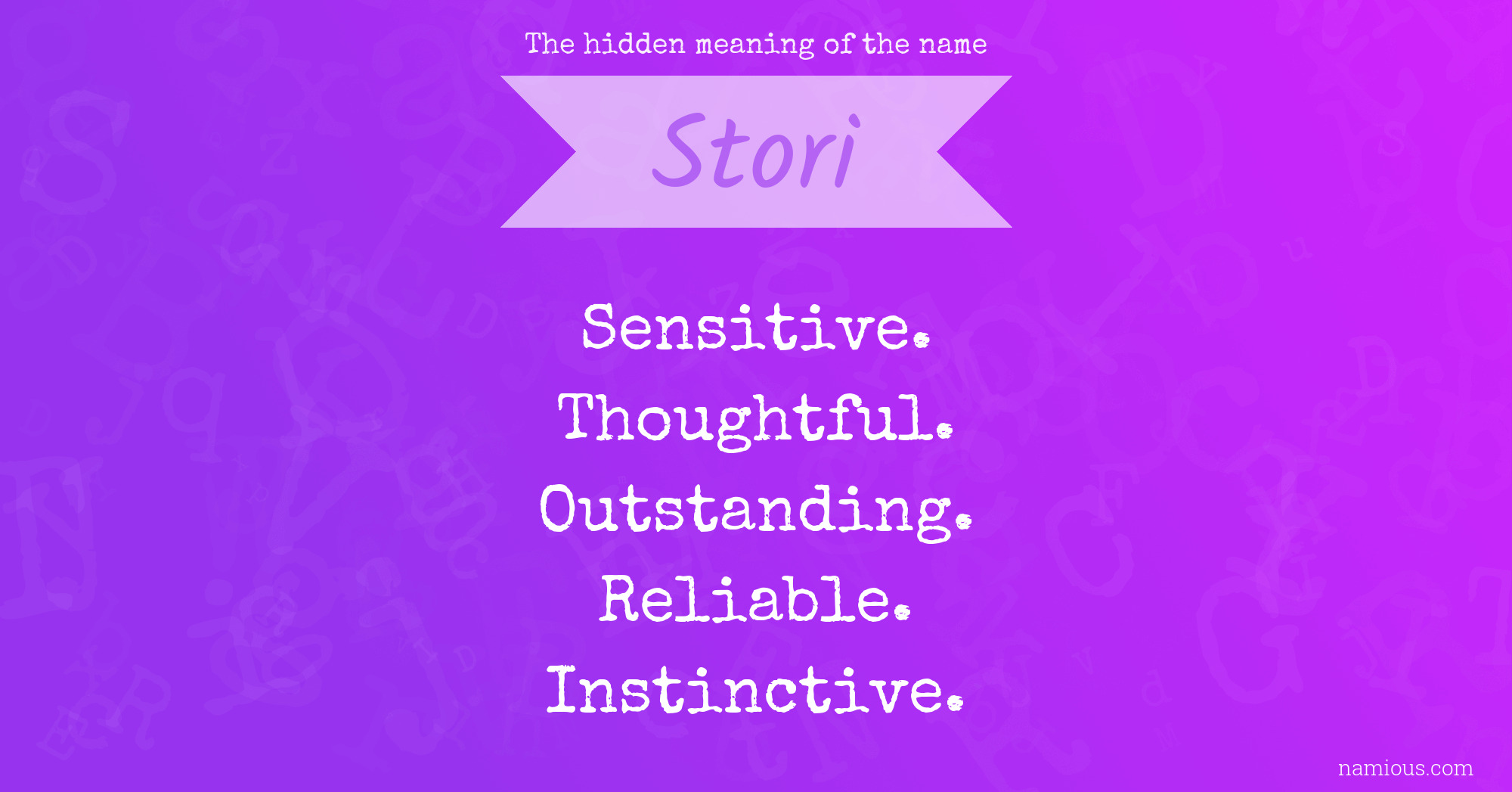 The hidden meaning of the name Stori | Namious