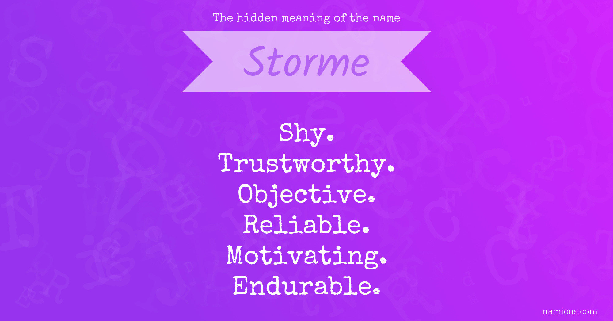 The hidden meaning of the name Storme