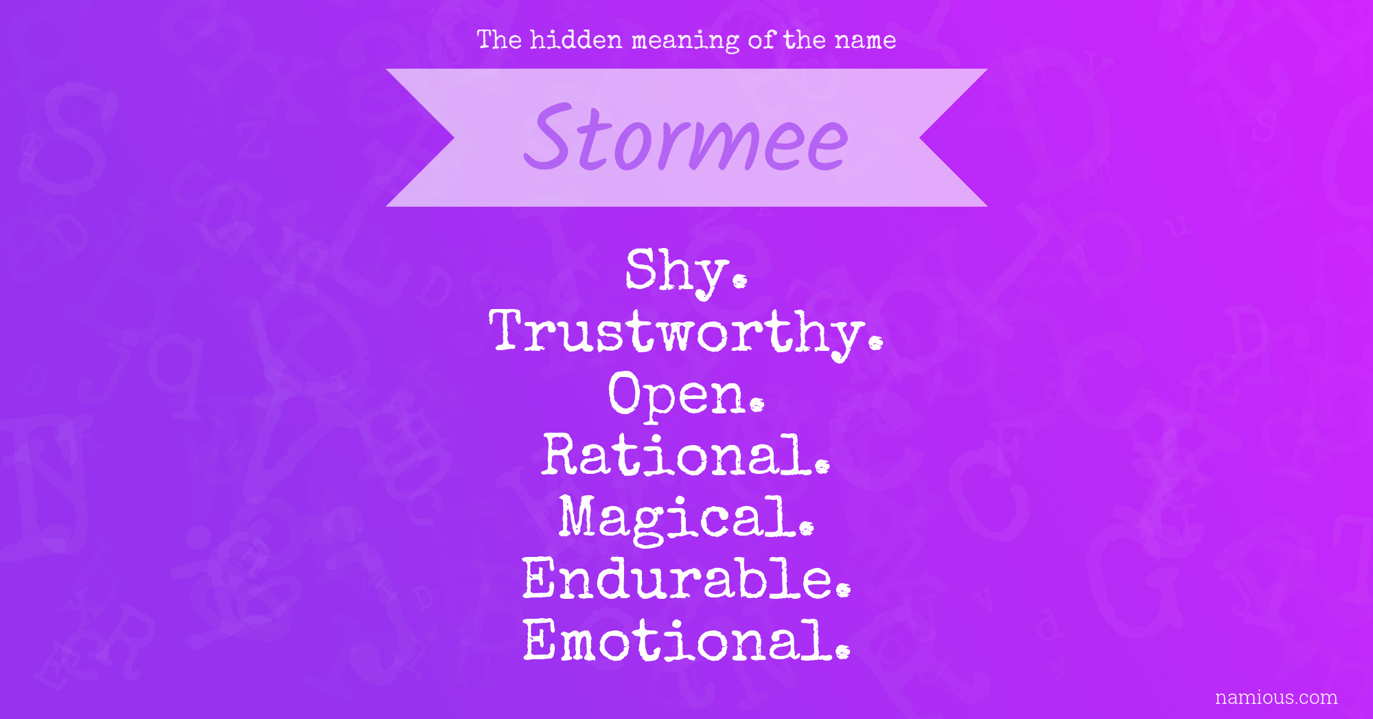 The hidden meaning of the name Stormee