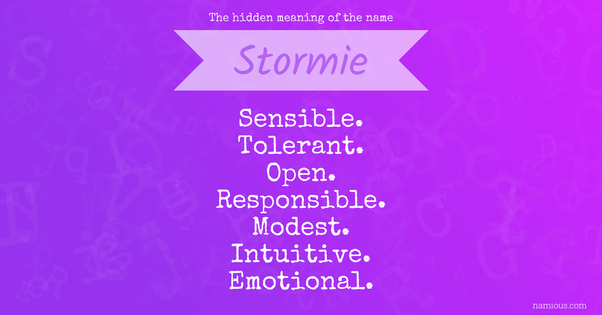 The hidden meaning of the name Stormie