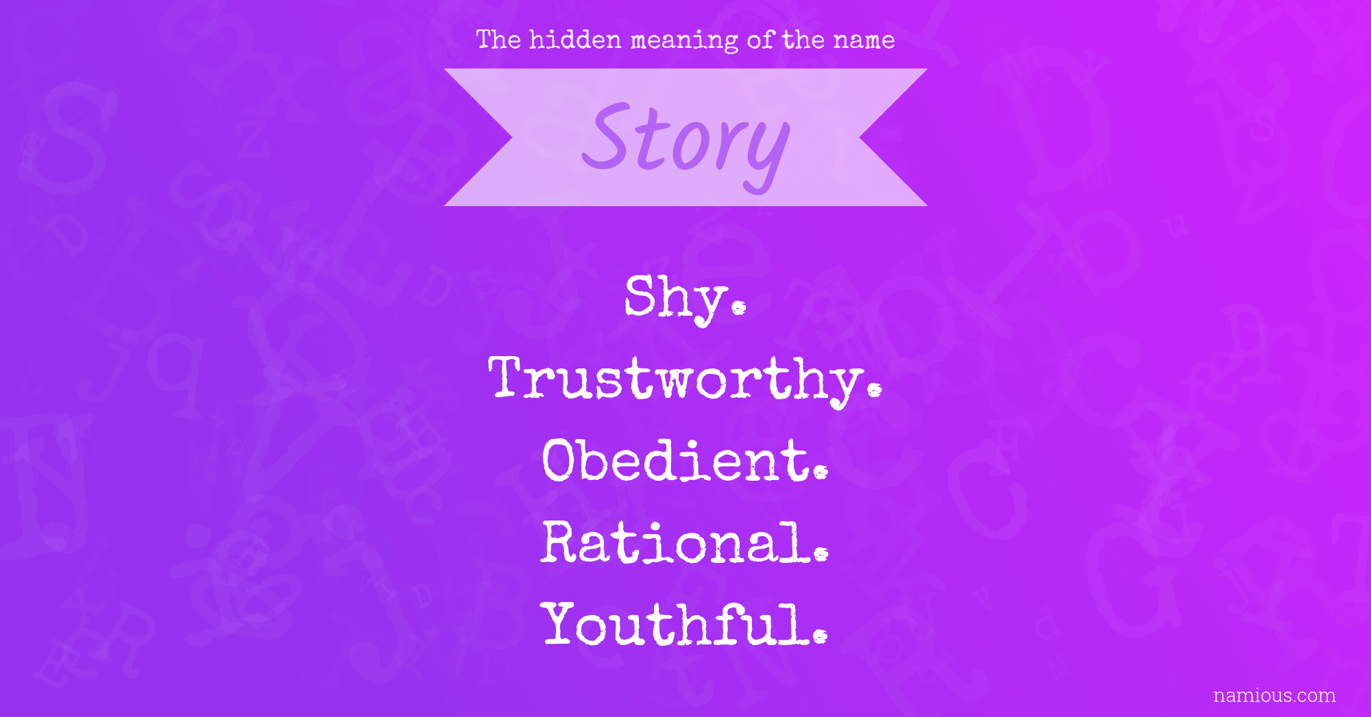 The hidden meaning of the name Story